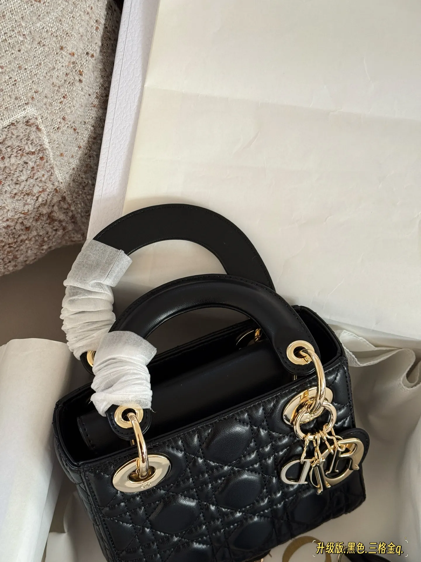 Lady Dior Quilted Lambskin Top-Handle Bag D32518137 — view 21