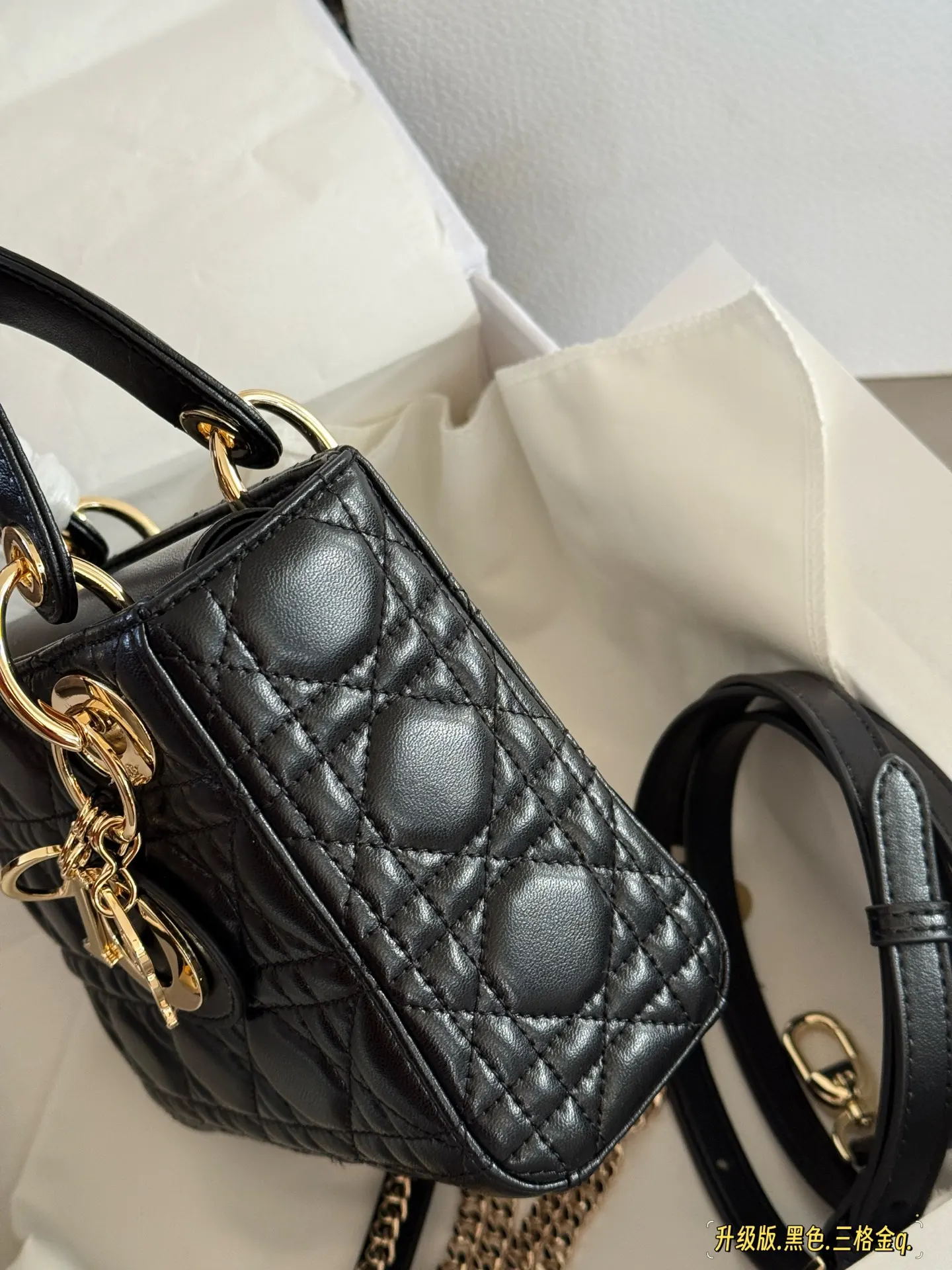 Lady Dior Quilted Lambskin Top-Handle Bag D32518137 — view 24