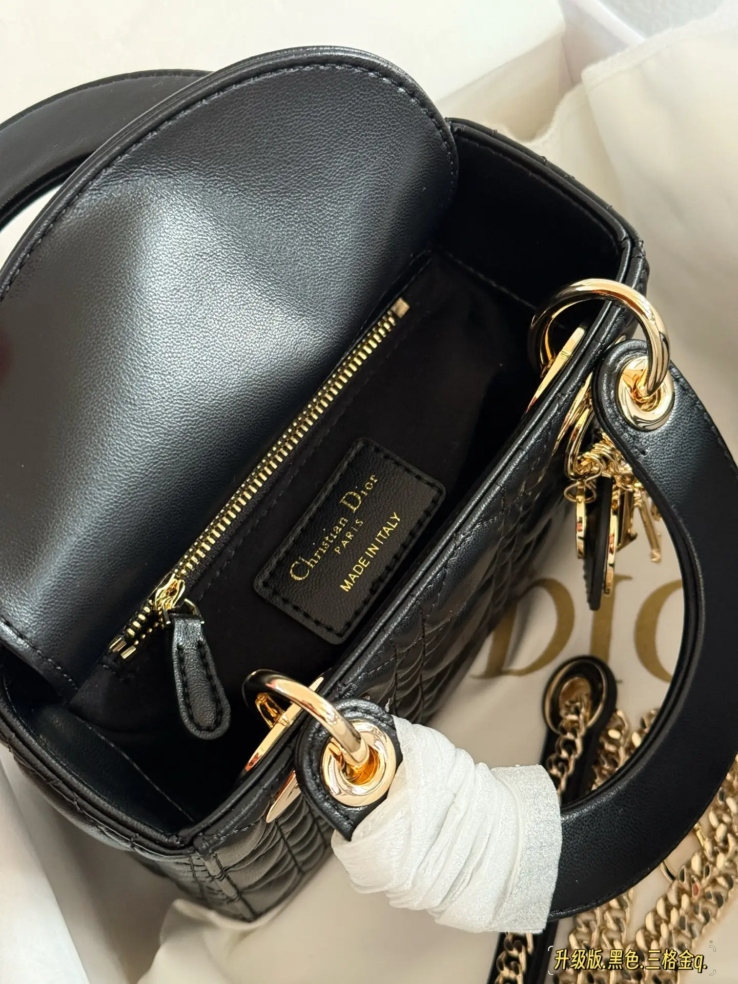 Lady Dior Quilted Lambskin Top-Handle Bag D32518137 — view 25