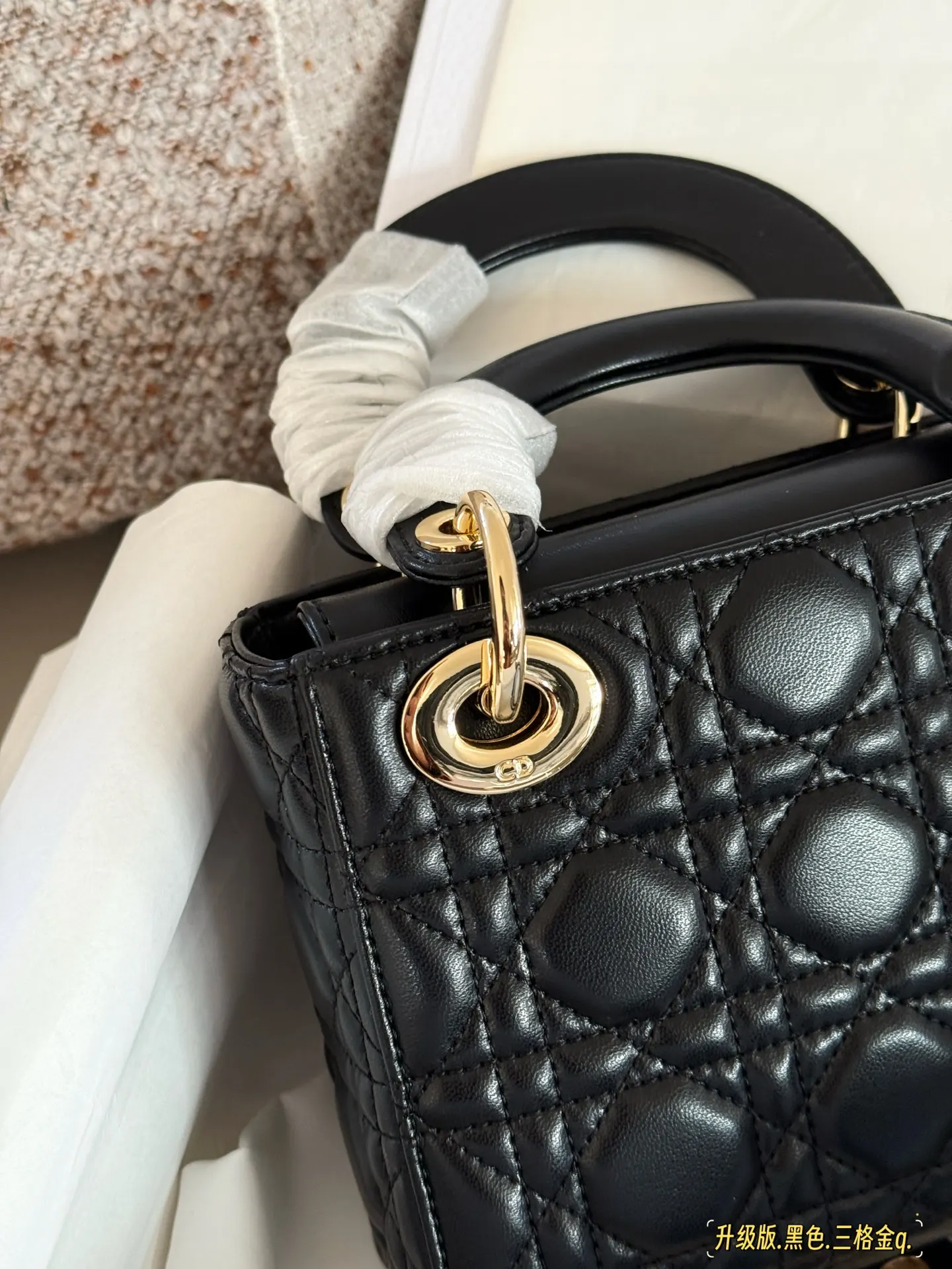 Lady Dior Quilted Lambskin Top-Handle Bag D32518137 — view 27