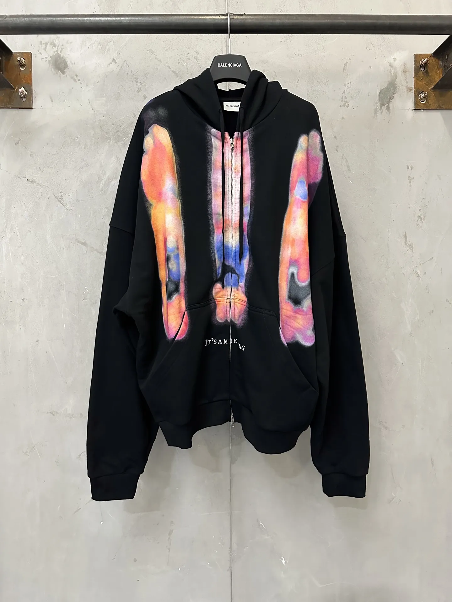 Graphic Print Zip-Up Hoodie D33018849