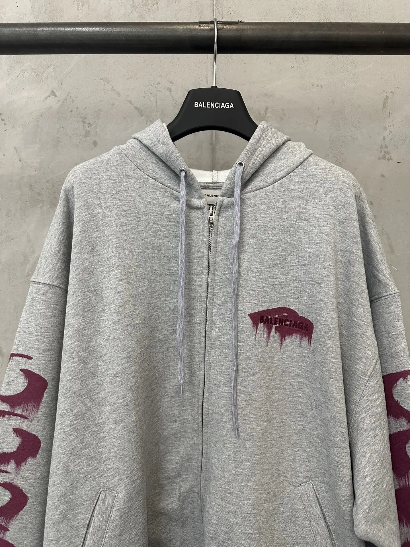 Wet Brush Print Zip-Up Hoodie D33020492 — view 3