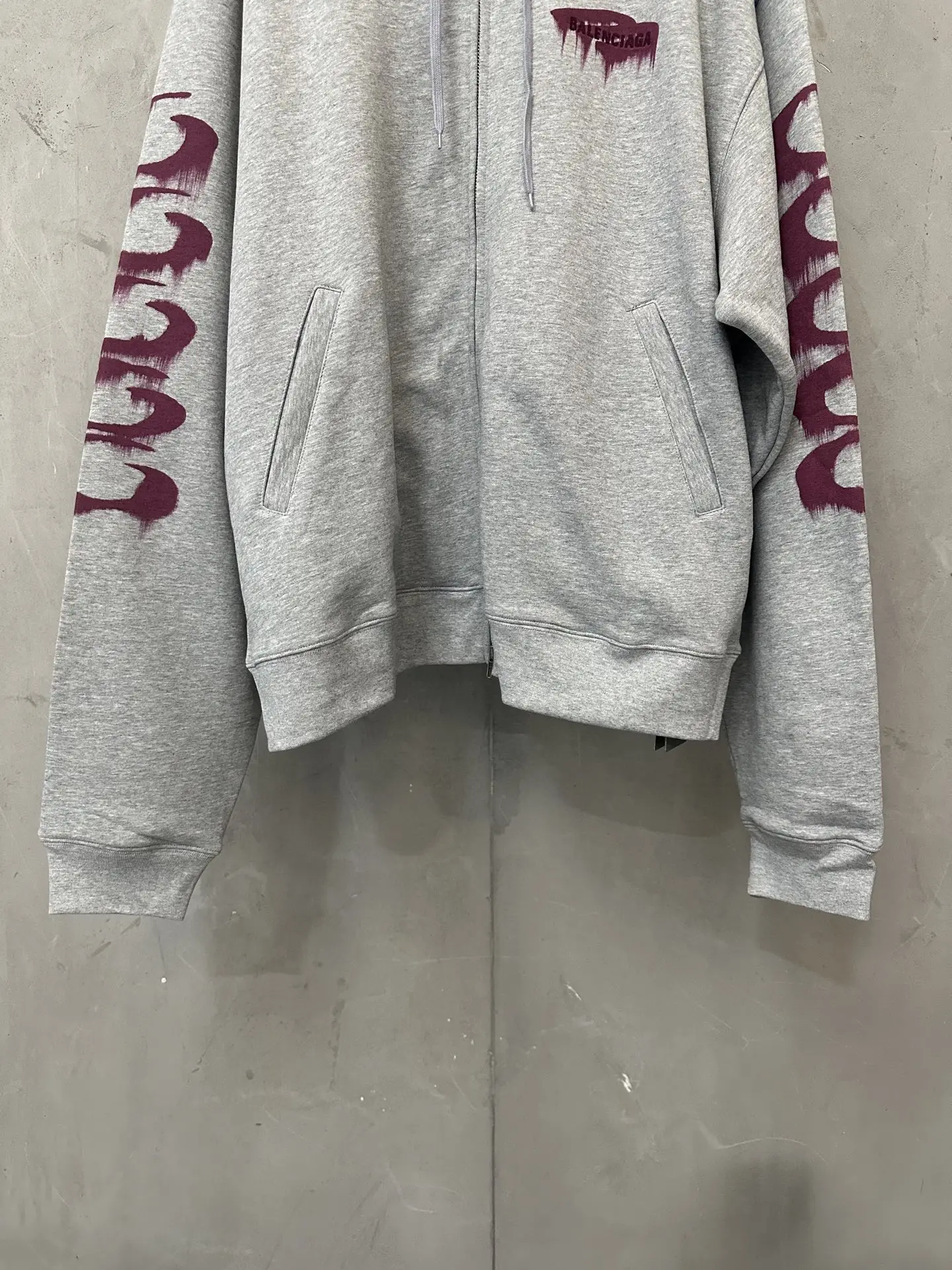 Wet Brush Print Zip-Up Hoodie D33020492 — view 4