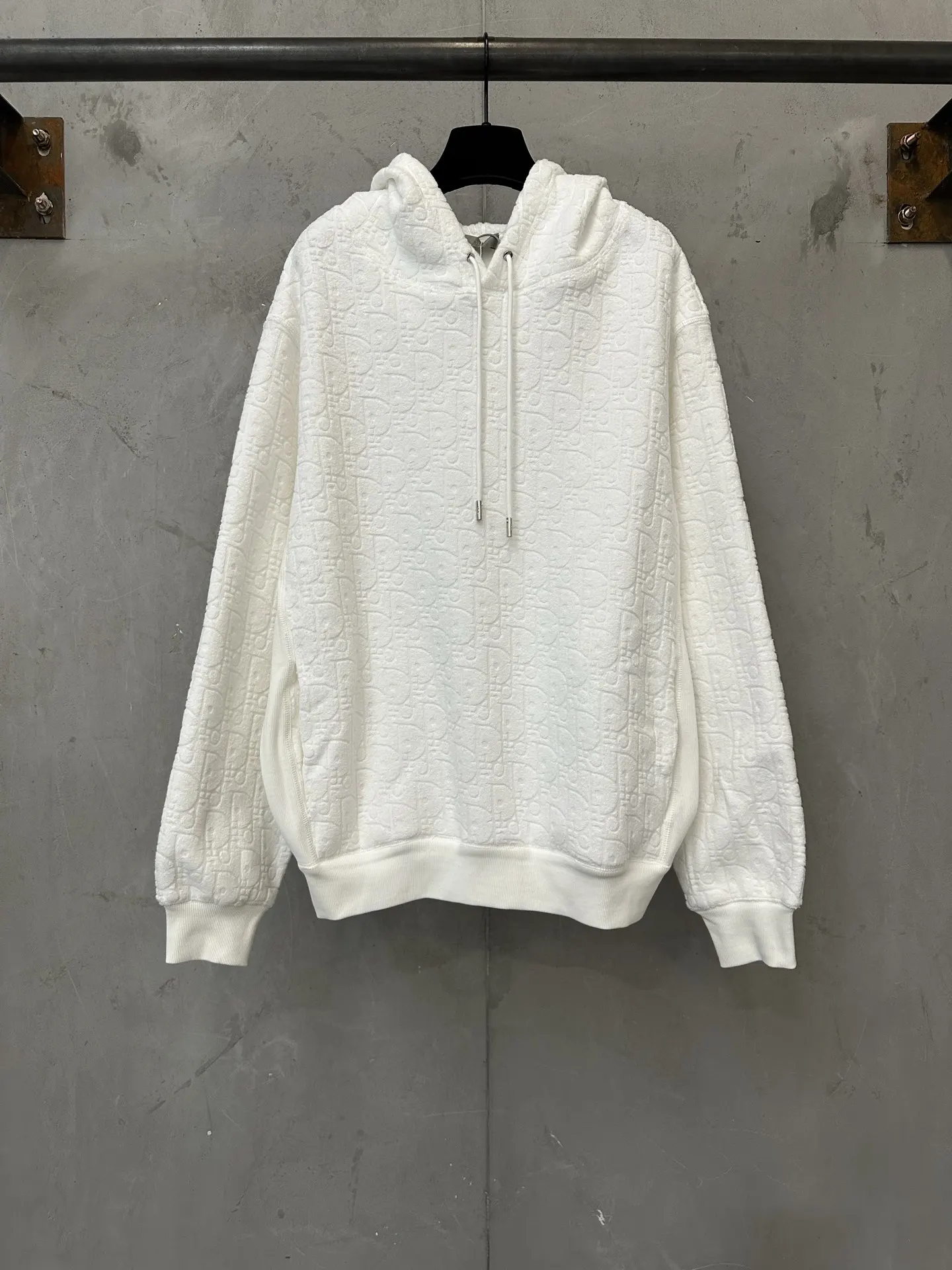 Oblique Jacquard Terry Cotton Hoodie D33020512