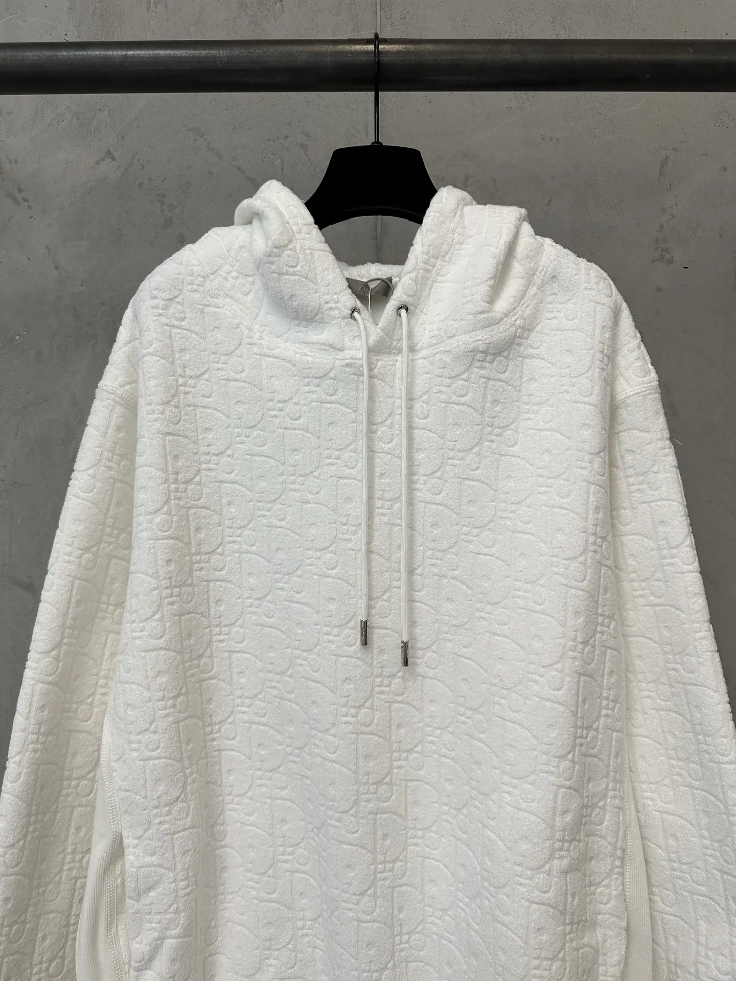 Oblique Jacquard Terry Cotton Hoodie D33020512 — view 3