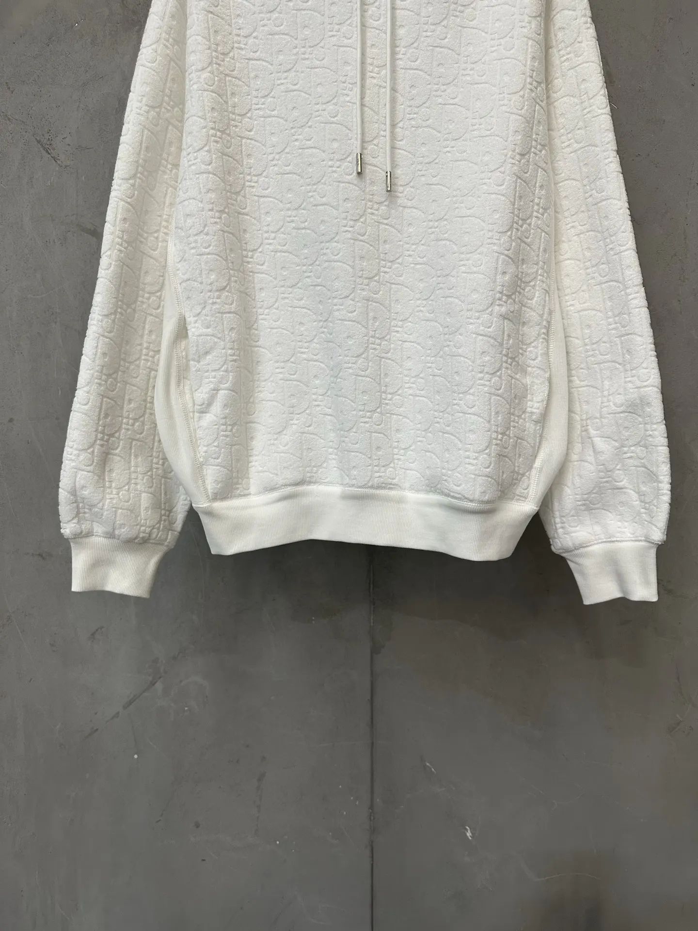 Oblique Jacquard Terry Cotton Hoodie D33020512 — view 4