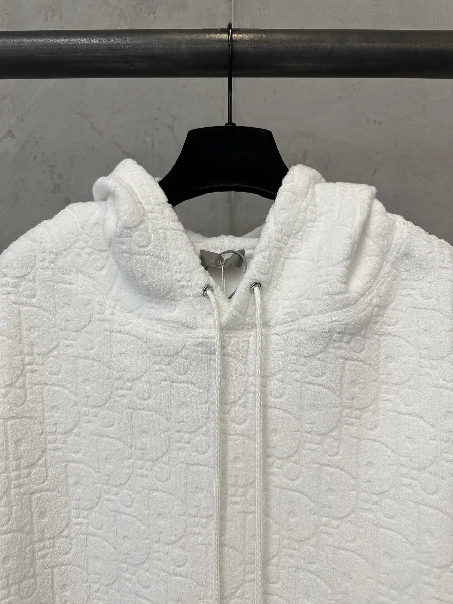 Oblique Jacquard Terry Cotton Hoodie D33020512 — view 5