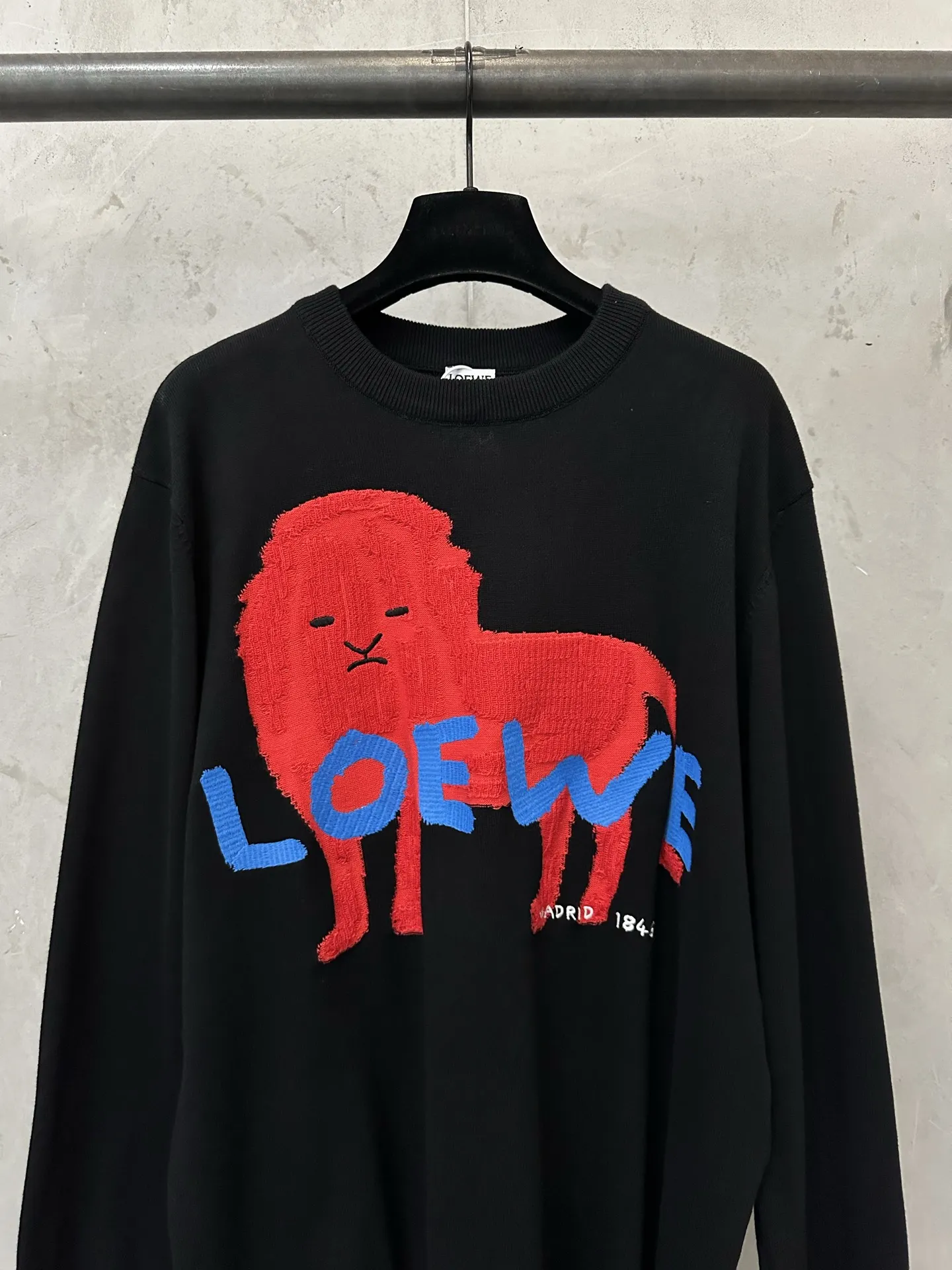 Embroidered Lion Intarsia Cotton-Silk Sweater D33020540 — view 3