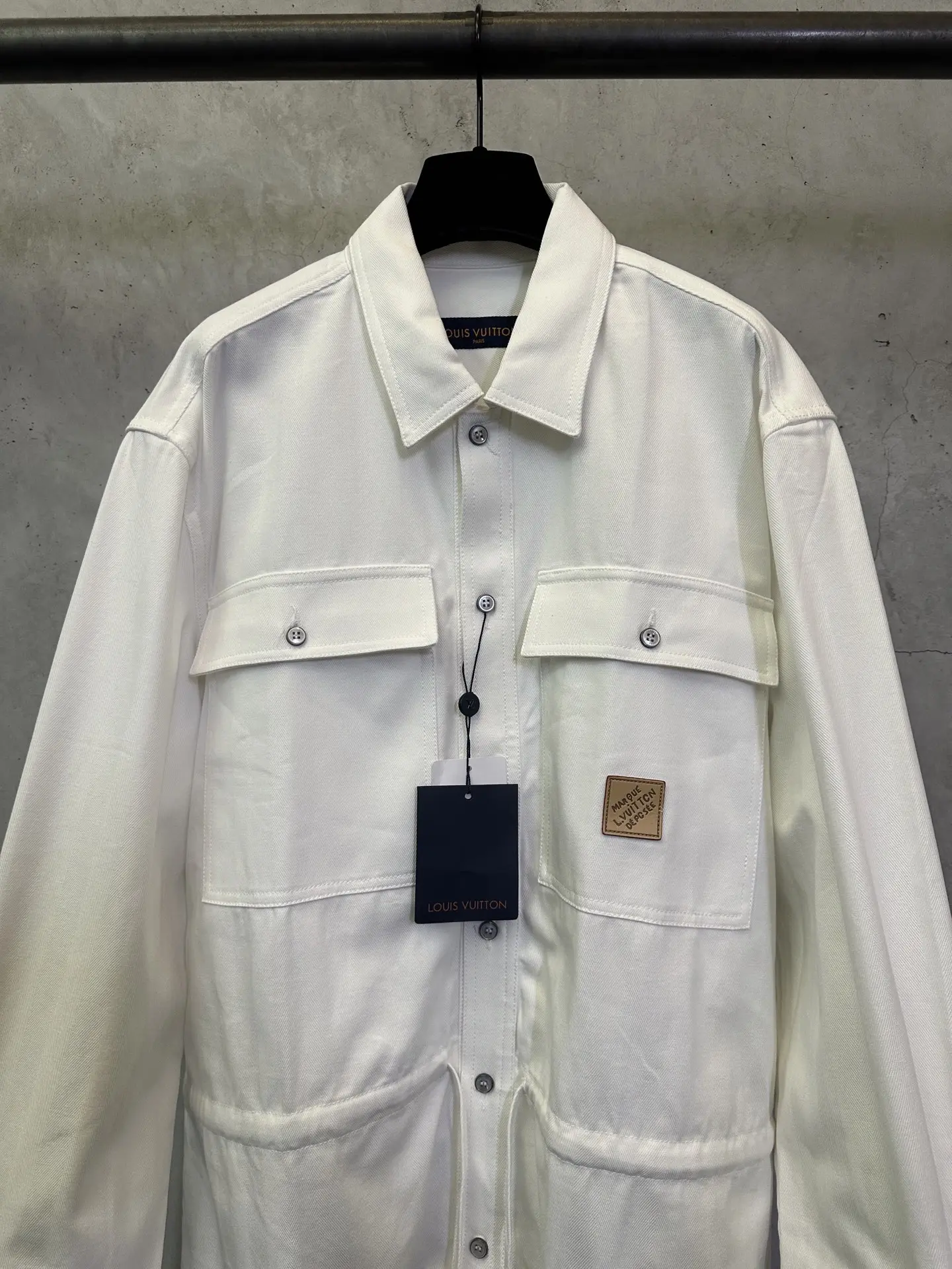 Logo Patch Cotton Poplin Overshirt D33012381 — view 3
