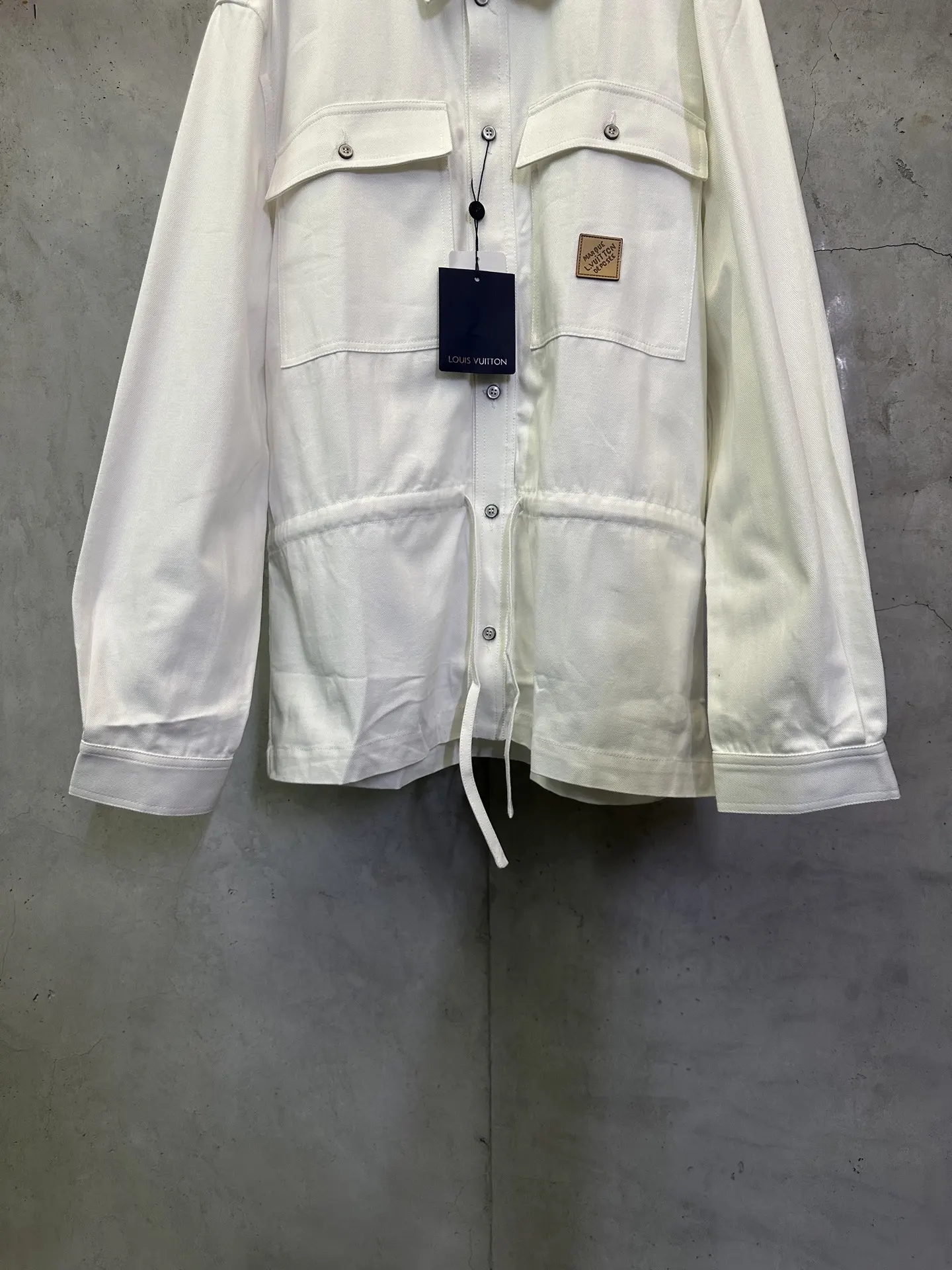 Logo Patch Cotton Poplin Overshirt D33012381 — view 4