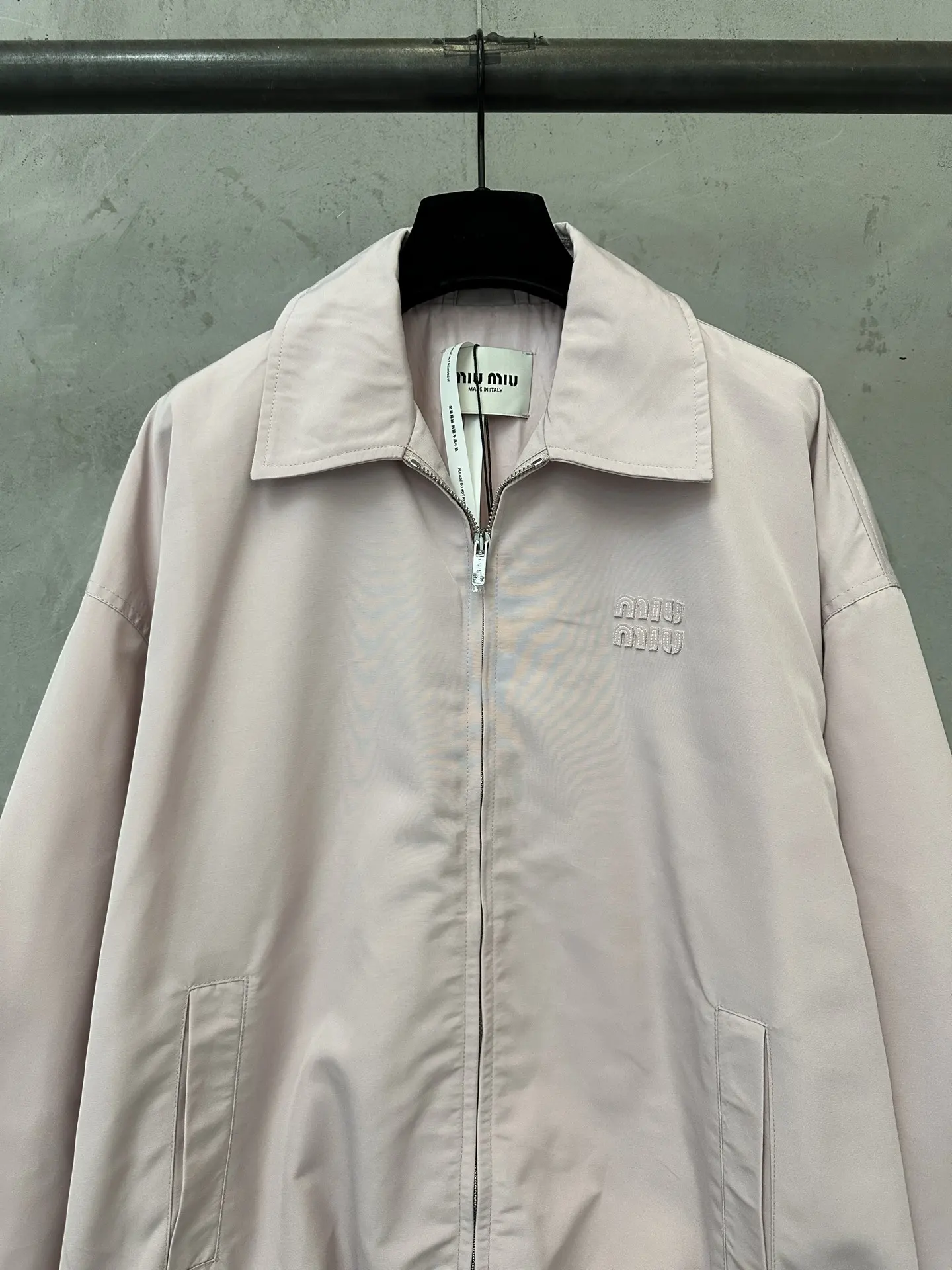 Embroidered Logo Zip-Up Harrington Jacket D33023079 — view 3