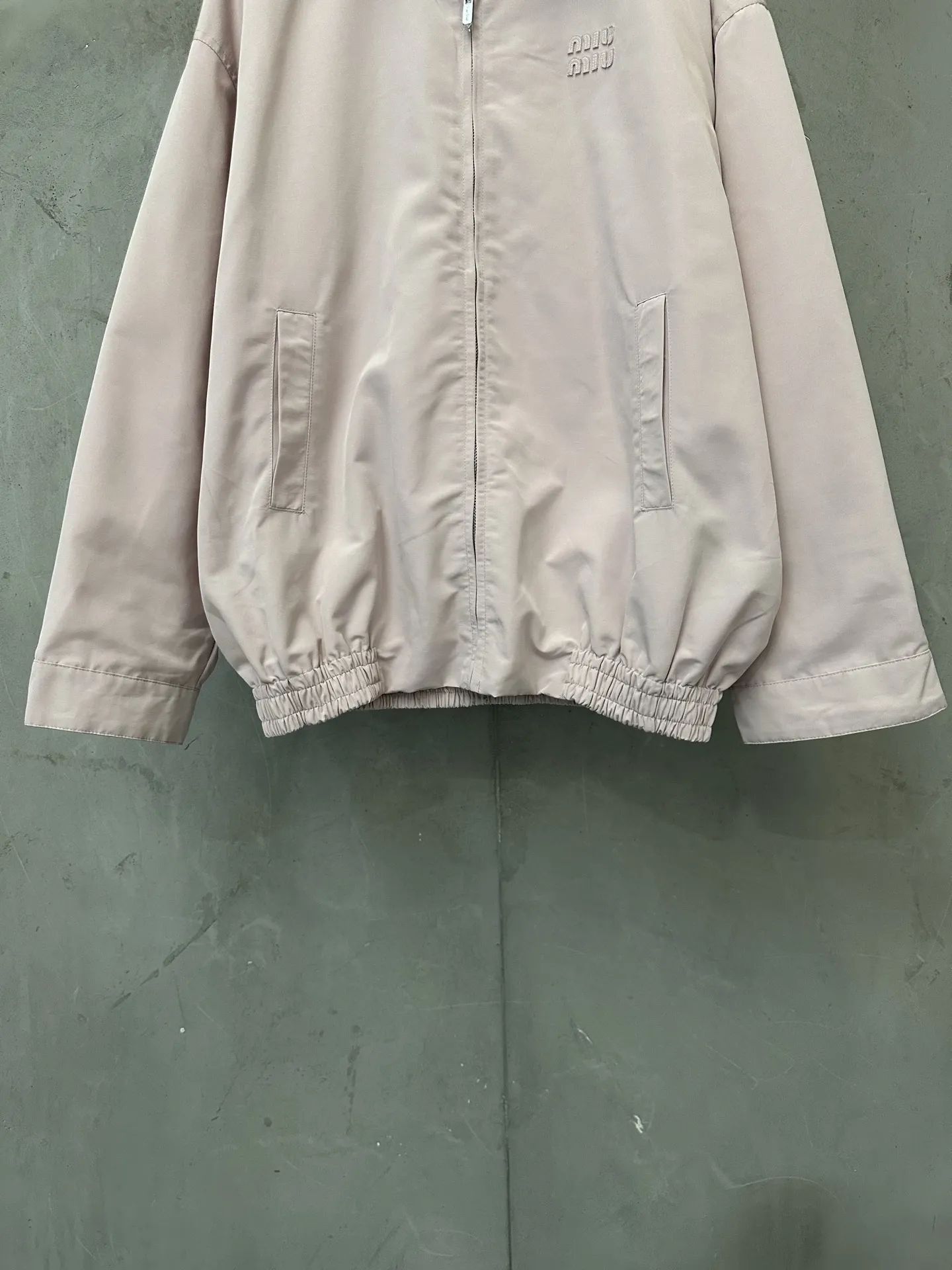 Embroidered Logo Zip-Up Harrington Jacket D33023079 — view 4