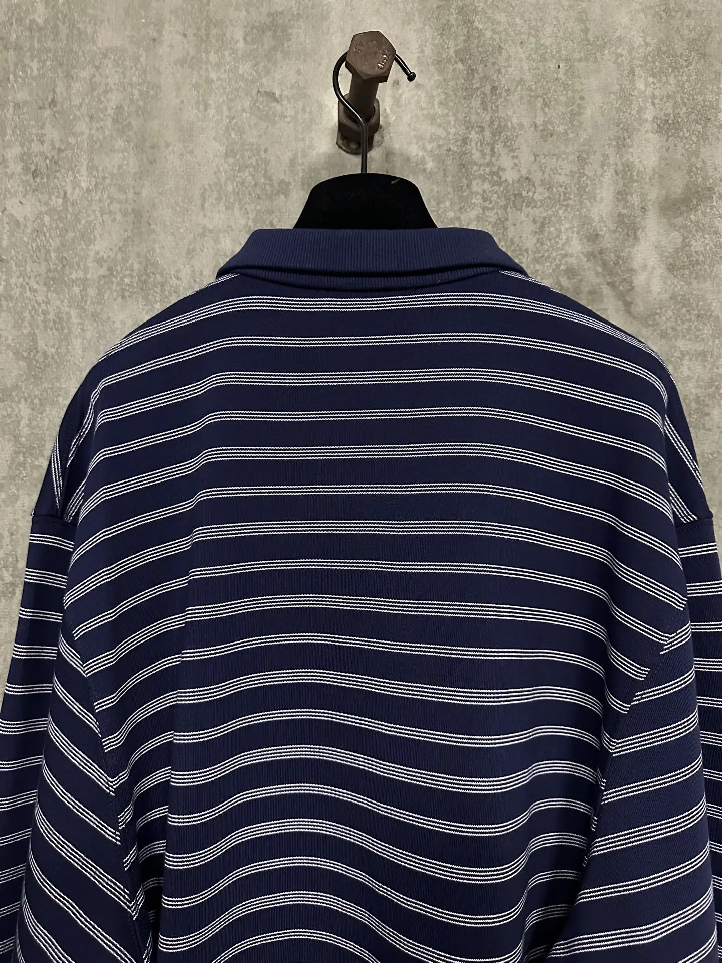 Striped Mercerized Cotton Half-Zip Polo Shirt D33015316 — view 5