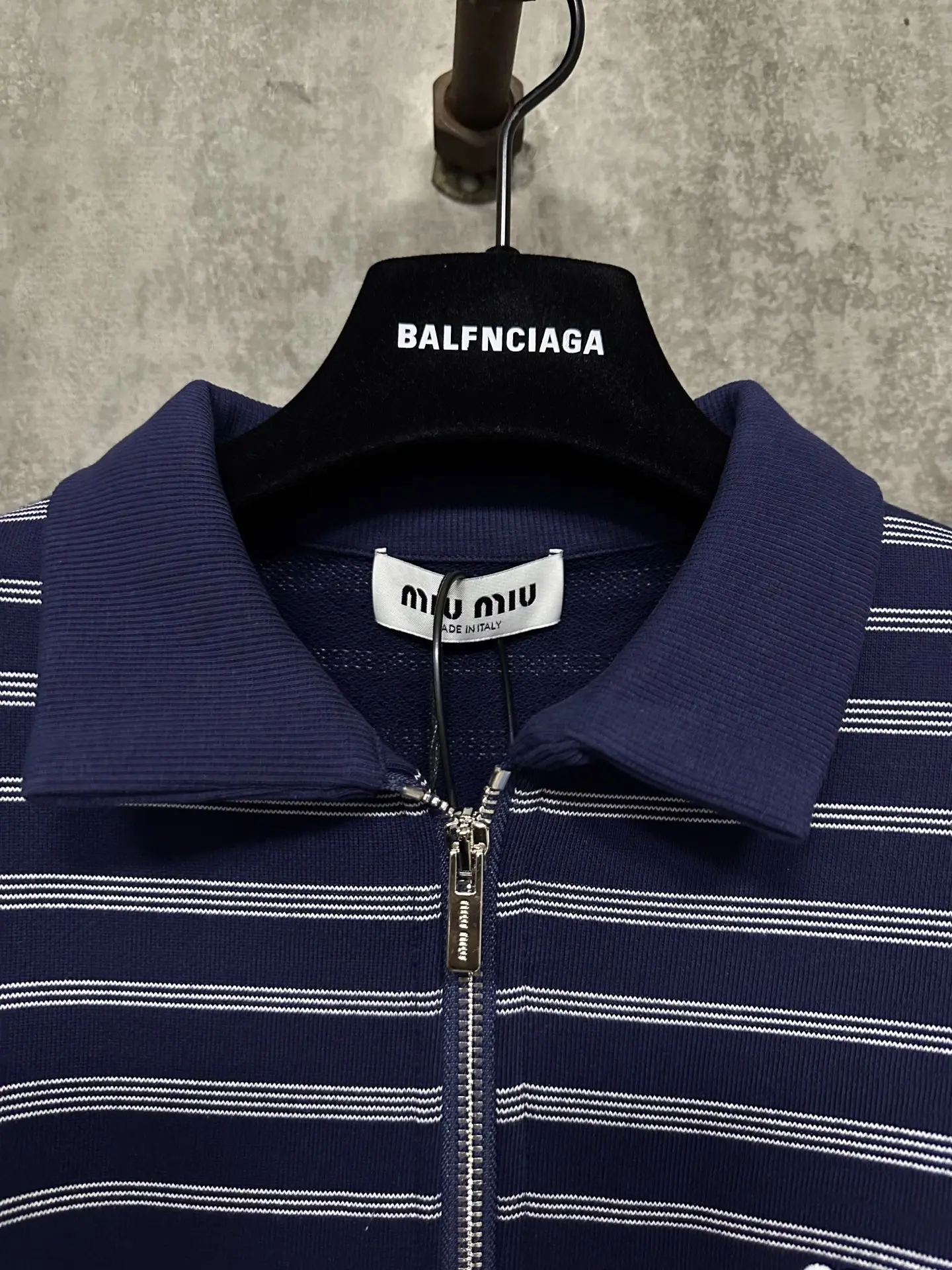Striped Mercerized Cotton Half-Zip Polo Shirt D33015316 — view 7