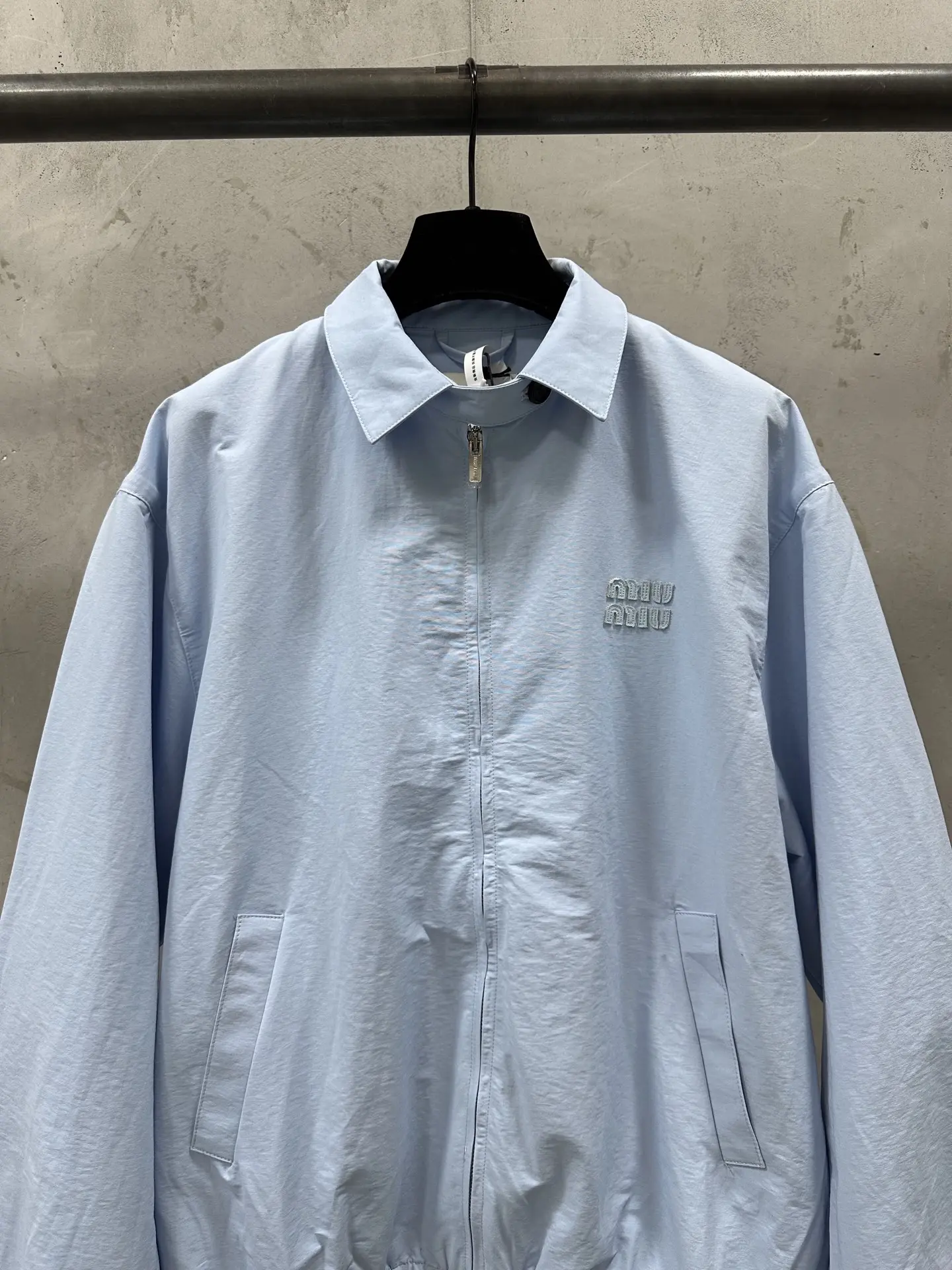 Embroidered Logo Zip-Up Harrington Jacket D33022223 — view 3