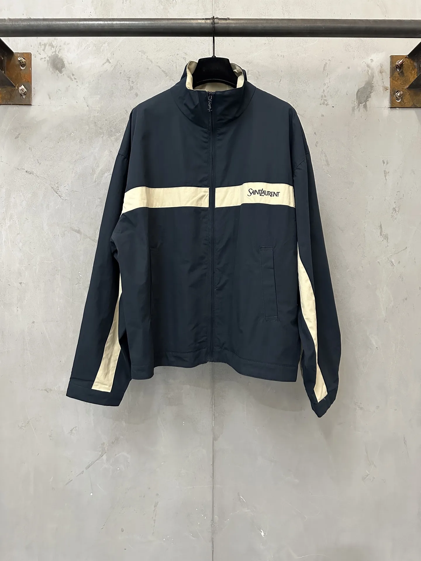 Embroidered Cotton Canvas Zip-Up Jacket D33020502