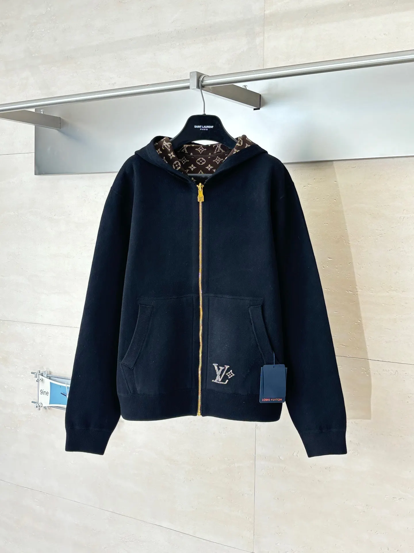 Reversible Monogram Jacquard Wool-Blend Zip-Up Hoodie D33516023
