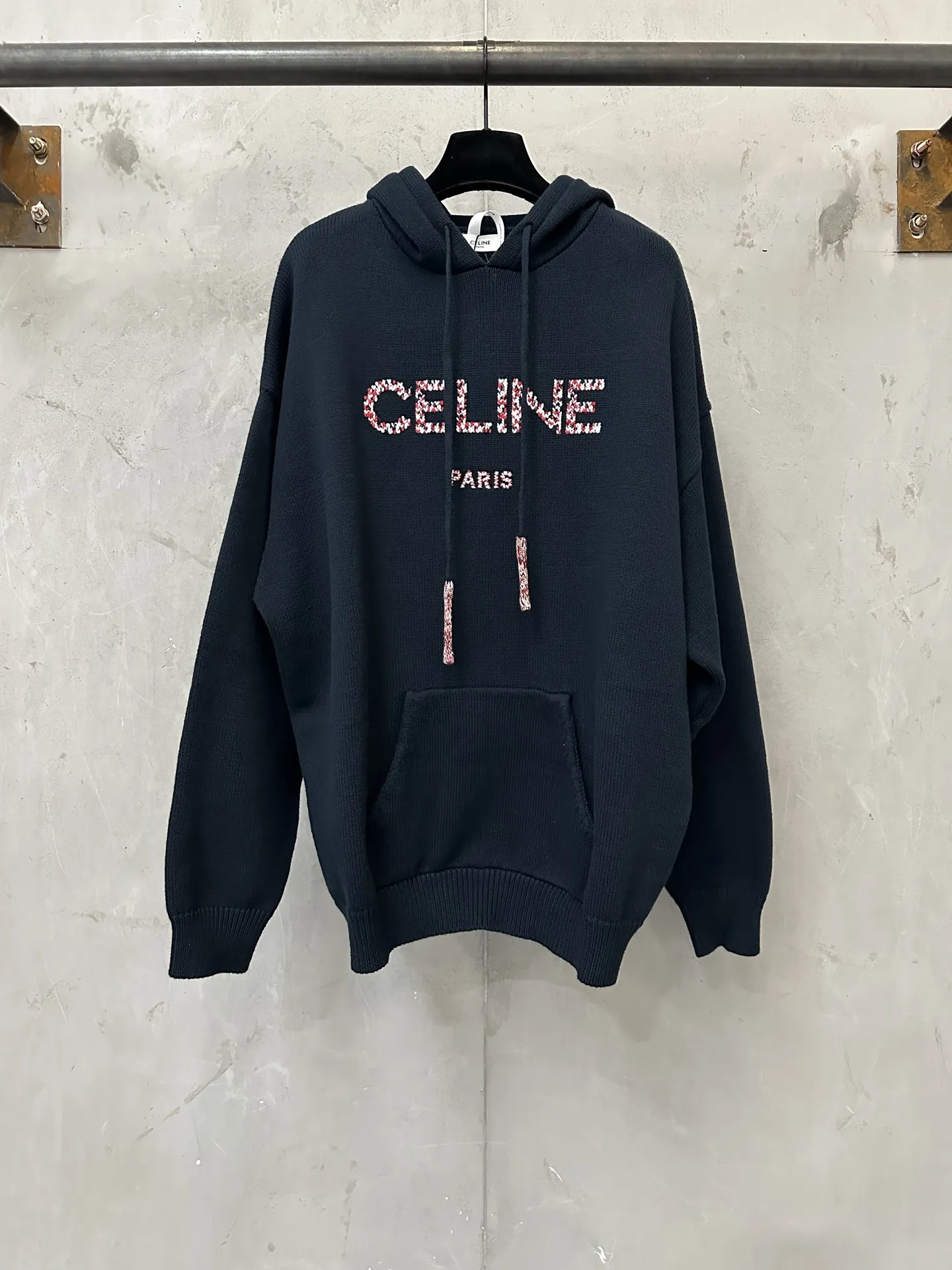 Logo-Embroidered Wool-Blend Knit Hoodie D33522276