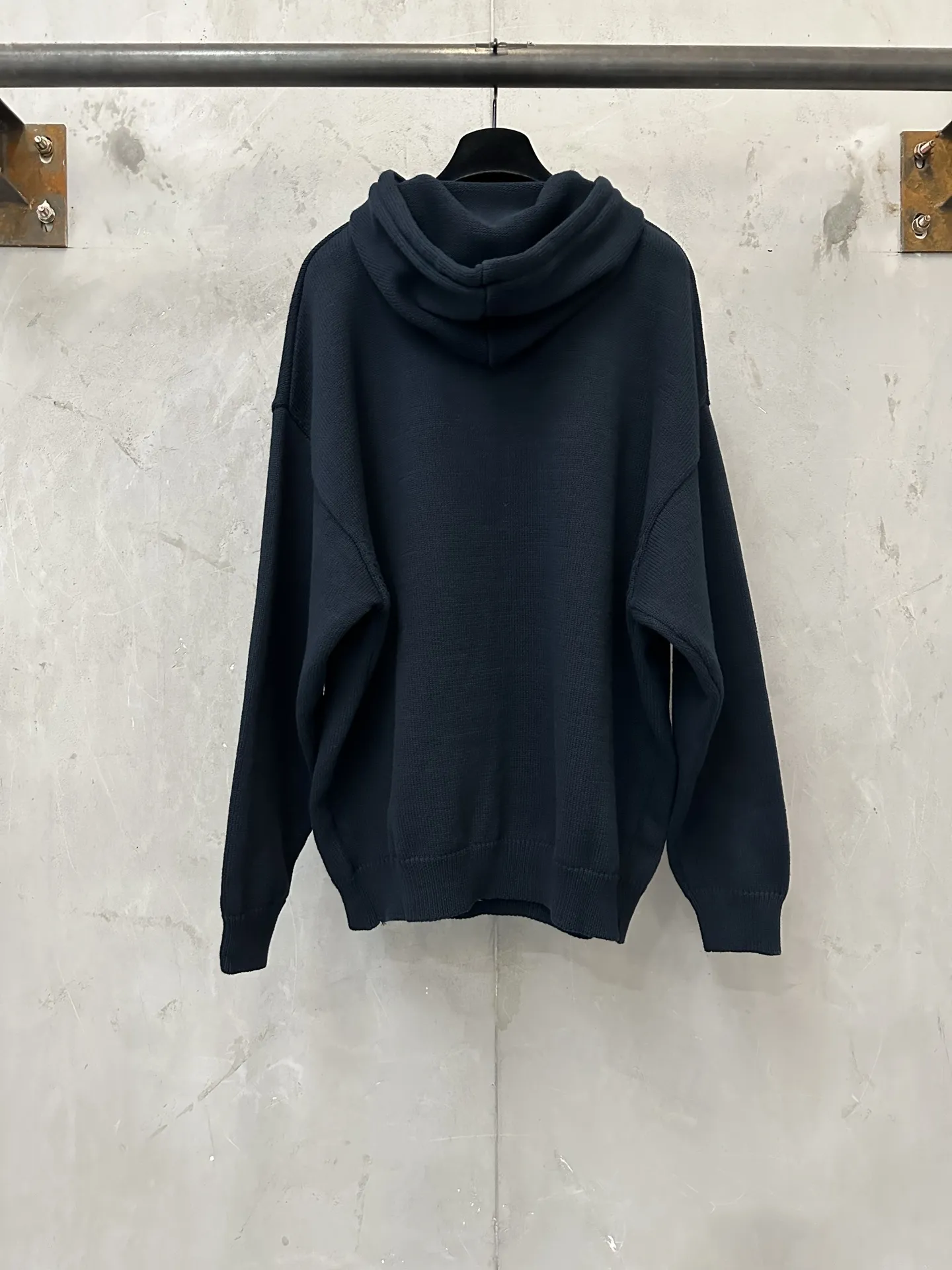 Logo-Embroidered Wool-Blend Knit Hoodie D33522276 — view 2