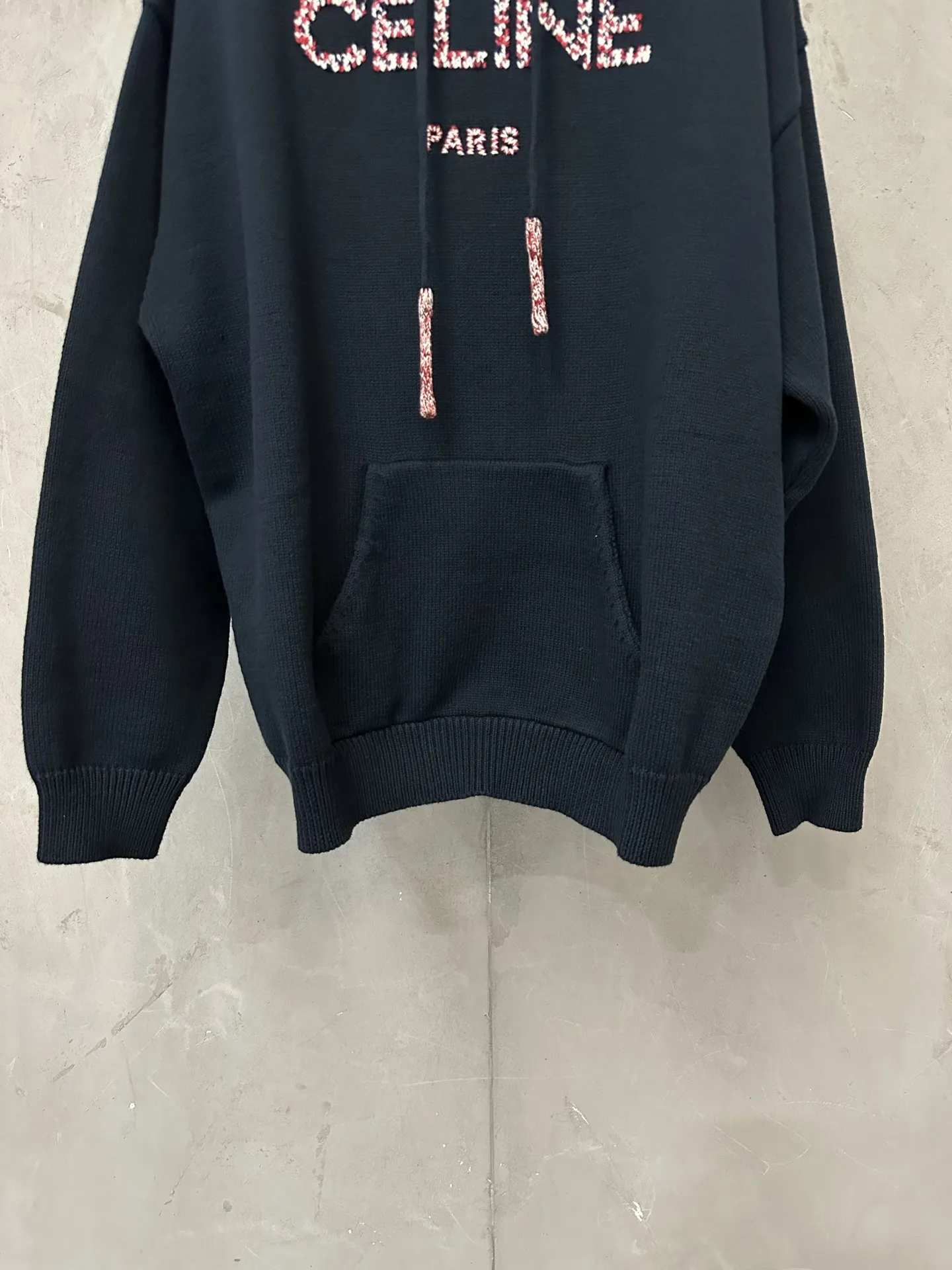 Logo-Embroidered Wool-Blend Knit Hoodie D33522276 — view 4