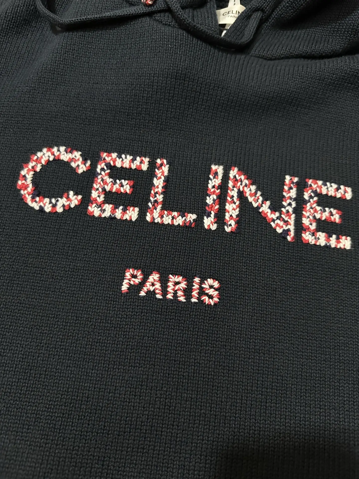 Logo-Embroidered Wool-Blend Knit Hoodie D33522276 — view 8