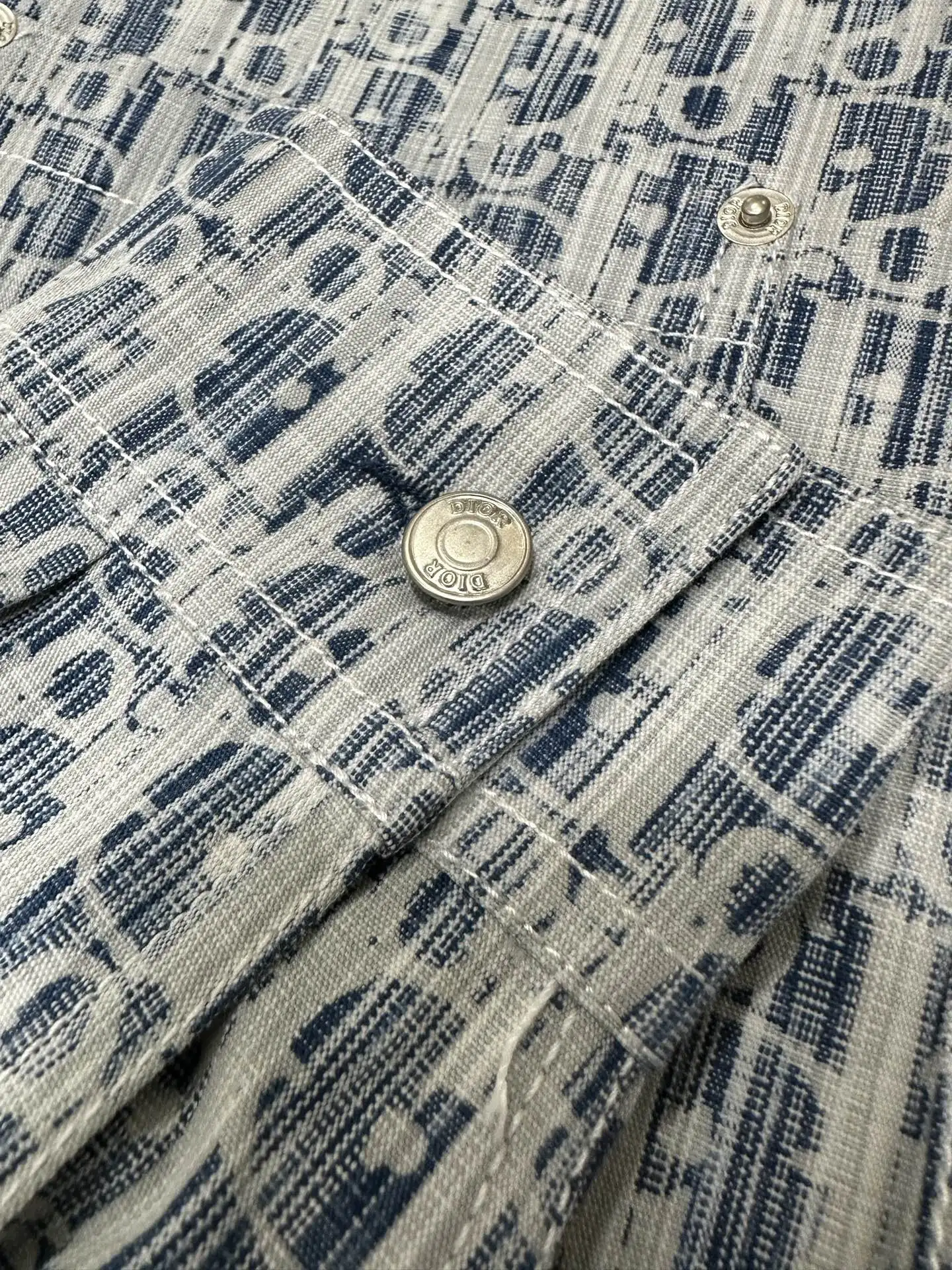 Oblique Kasuri Print Denim Shirt D33522254 — view 8