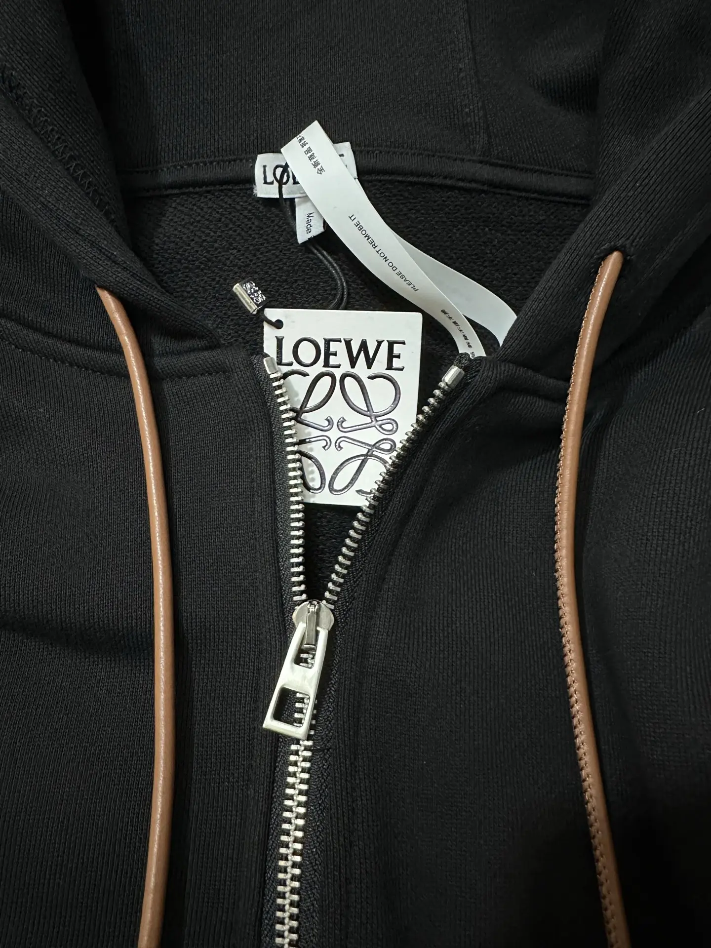 Anagram Embroidered Zip-Up Hoodie with Leather Drawstrings D33522279 — view 6