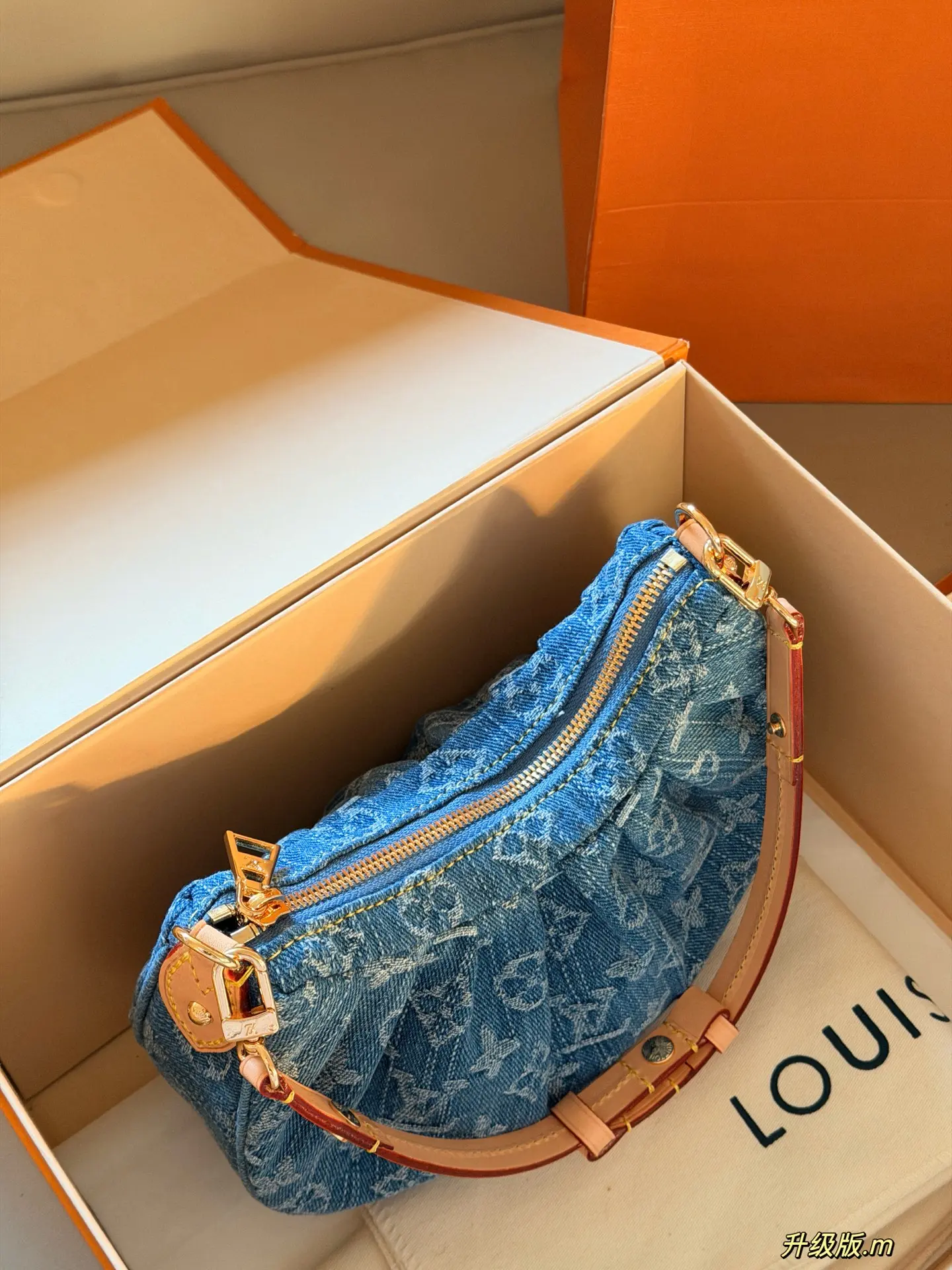 Denim Monogram Croissant Shoulder Bag D34018048 — view 9