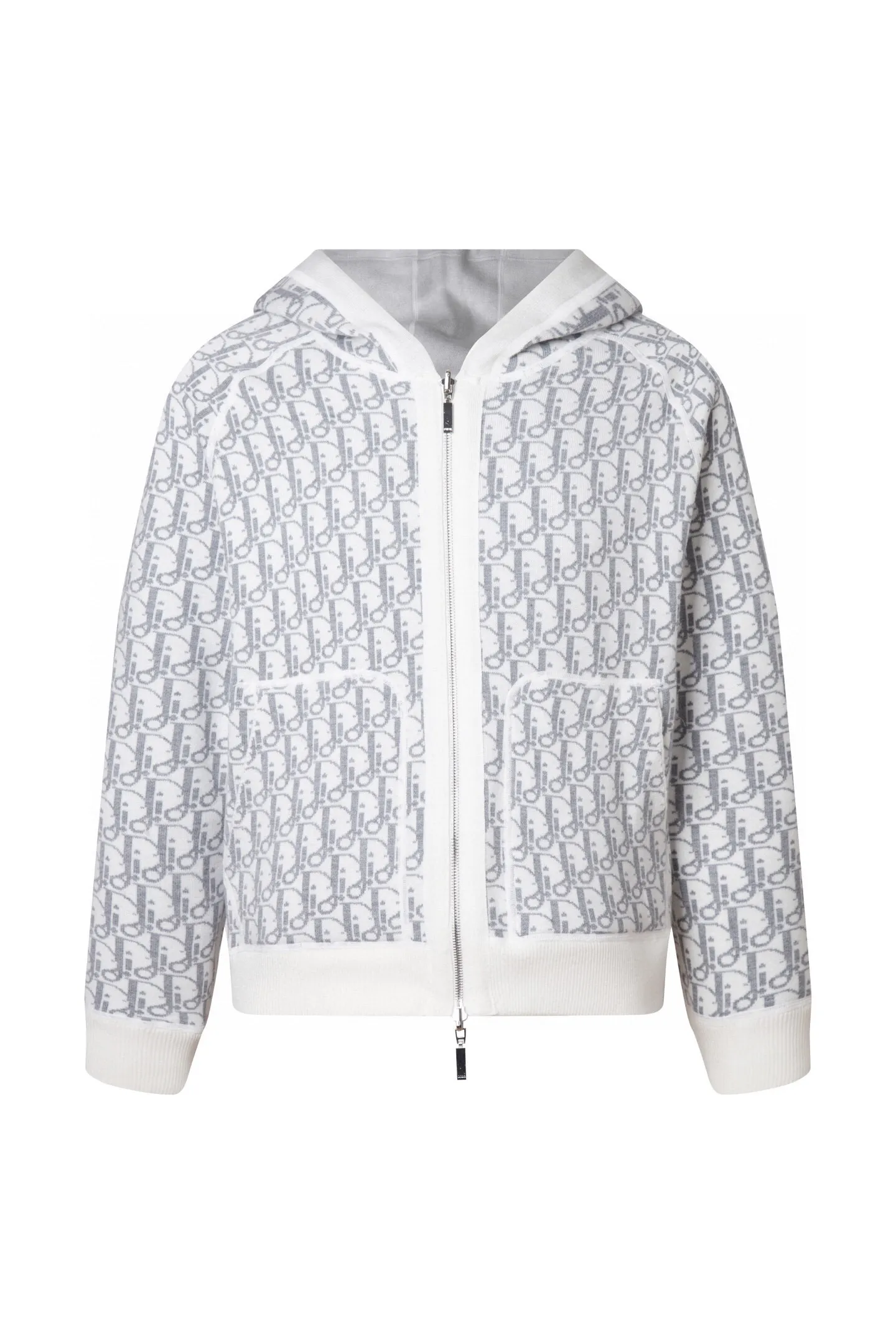 Reversible Logo-Jacquard Cashmere-Blend Hoodie D34016063 — view 3