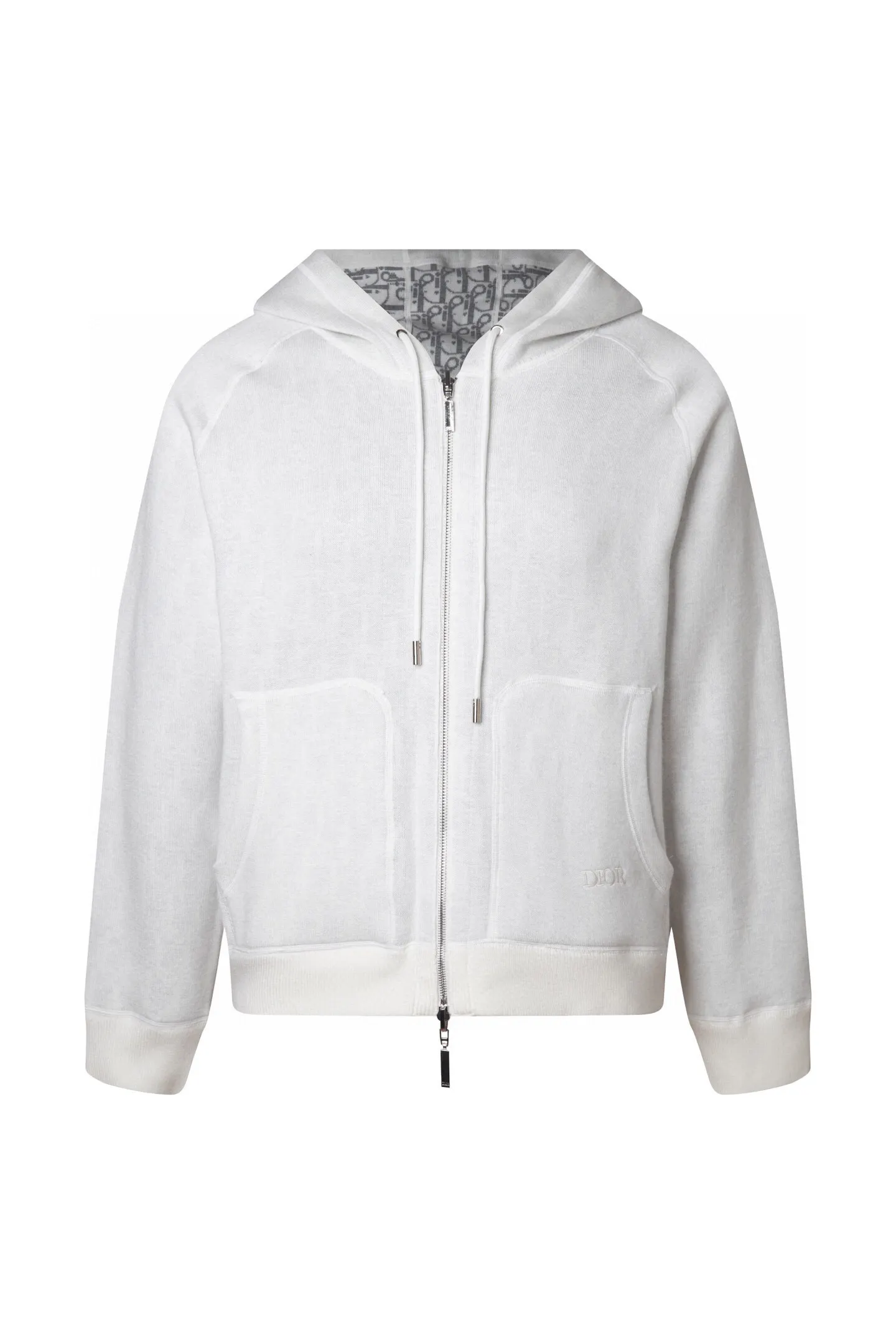 Reversible Oblique Cashmere-Blend Zip-Up Hoodie D34016064