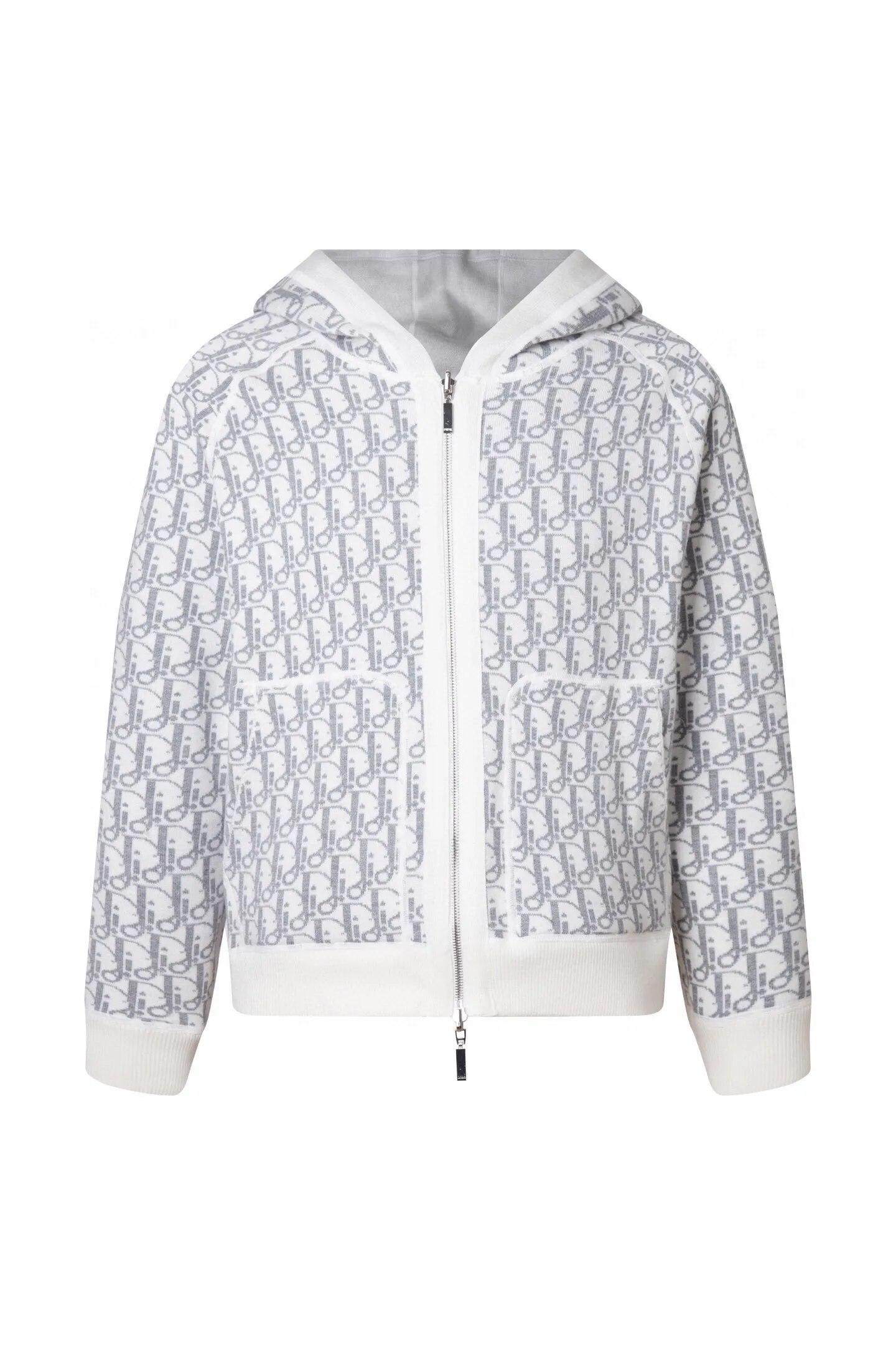 Reversible Oblique Cashmere-Blend Zip-Up Hoodie D34016064 — view 4