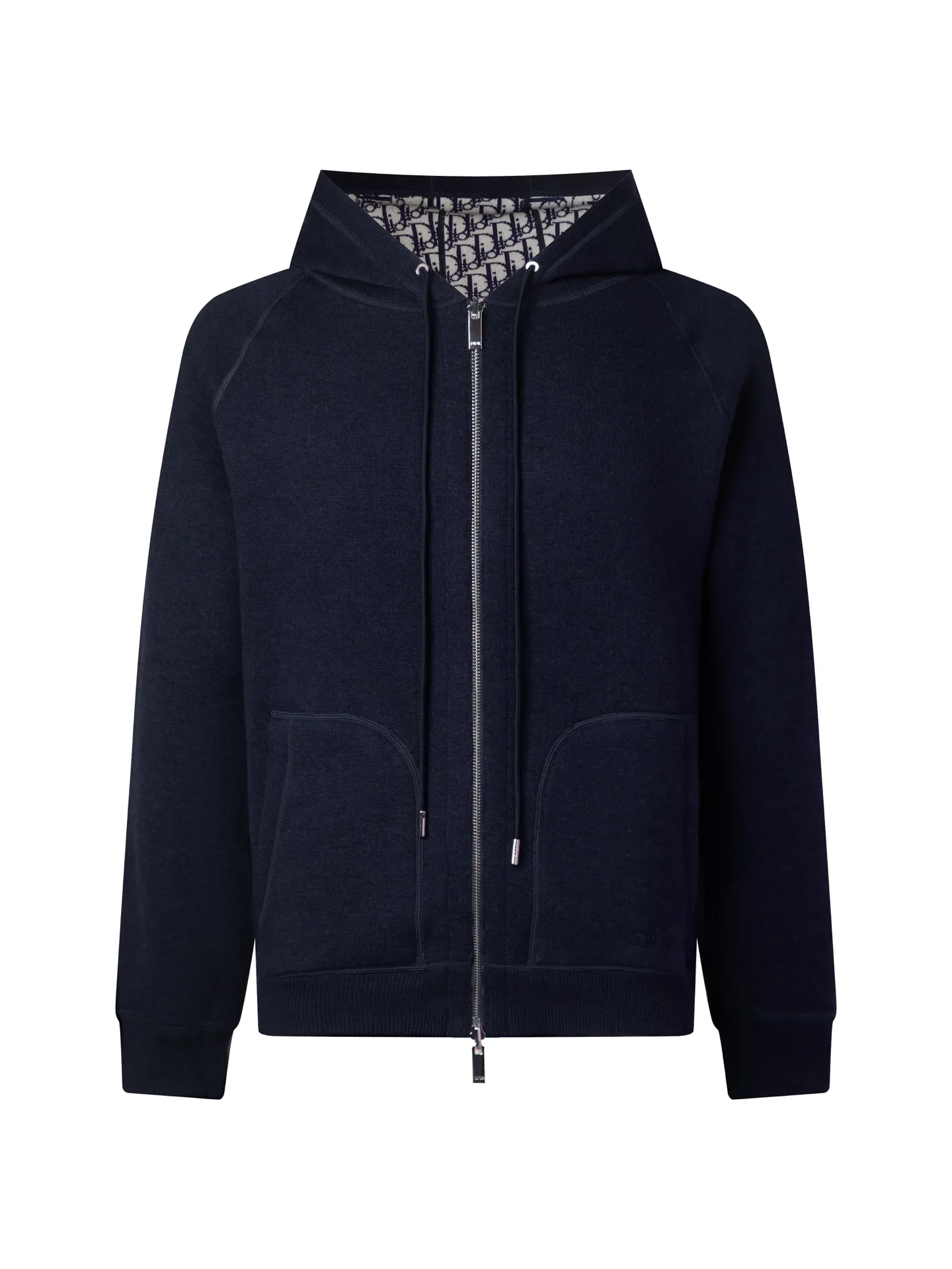 Reversible Oblique Cashmere-Blend Zip-Up Hoodie D34016055