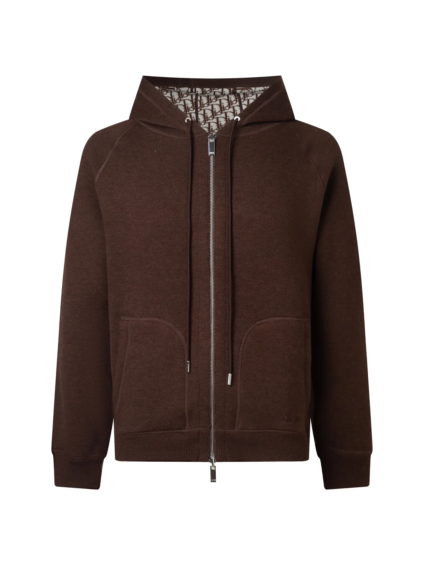 Reversible Oblique Cashmere-Blend Zip-Up Hoodie D34016061