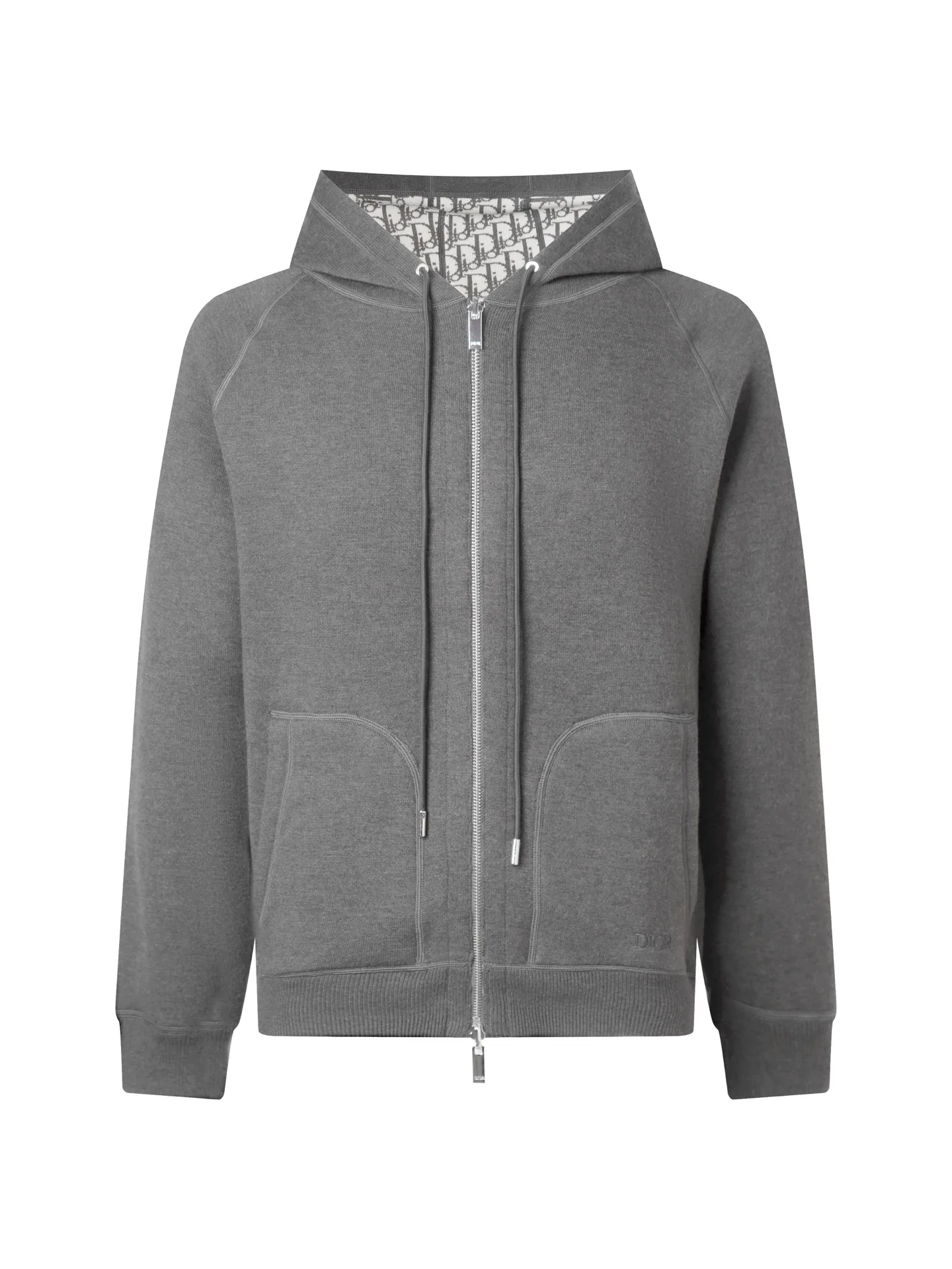 Reversible Oblique Cashmere-Blend Zip-Up Hoodie D34016057