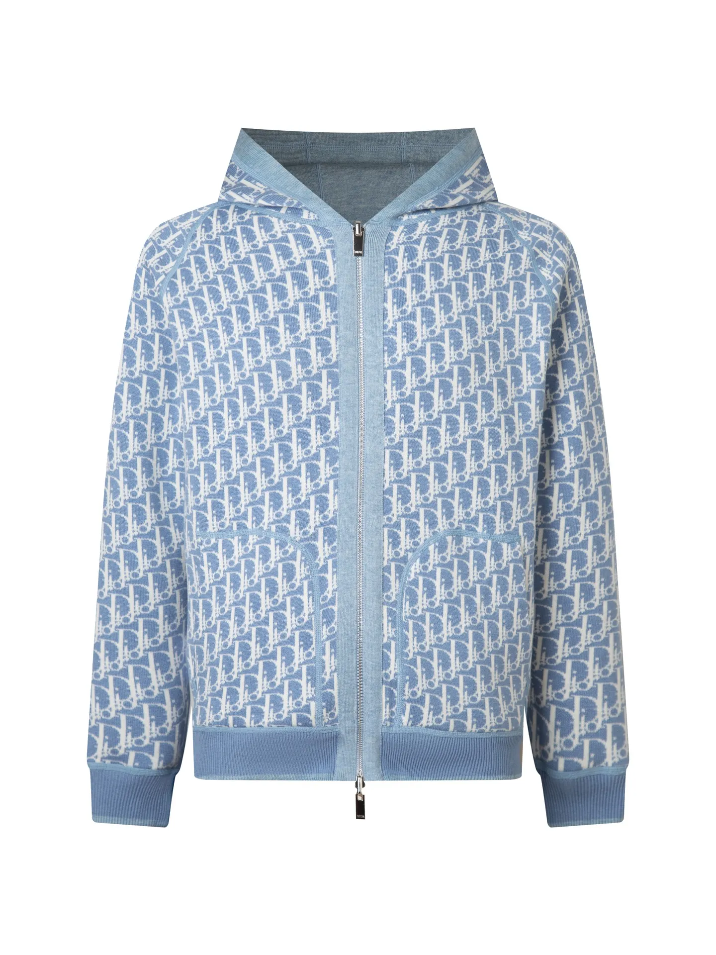 Reversible Logo Jacquard Cashmere-Blend Hoodie D34016059 — view 3
