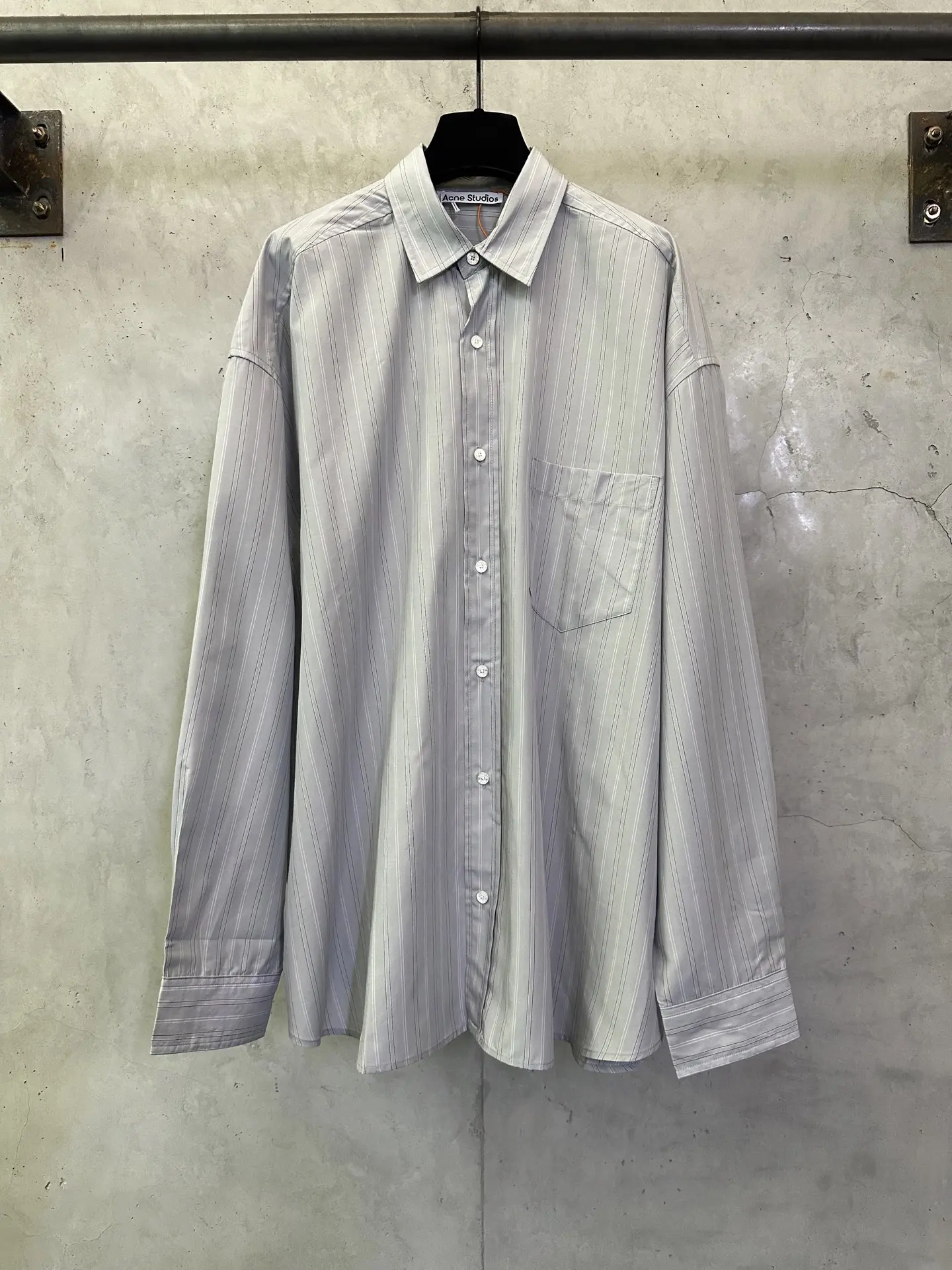 Oversized Striped Cotton-Poplin Shirt D34012448
