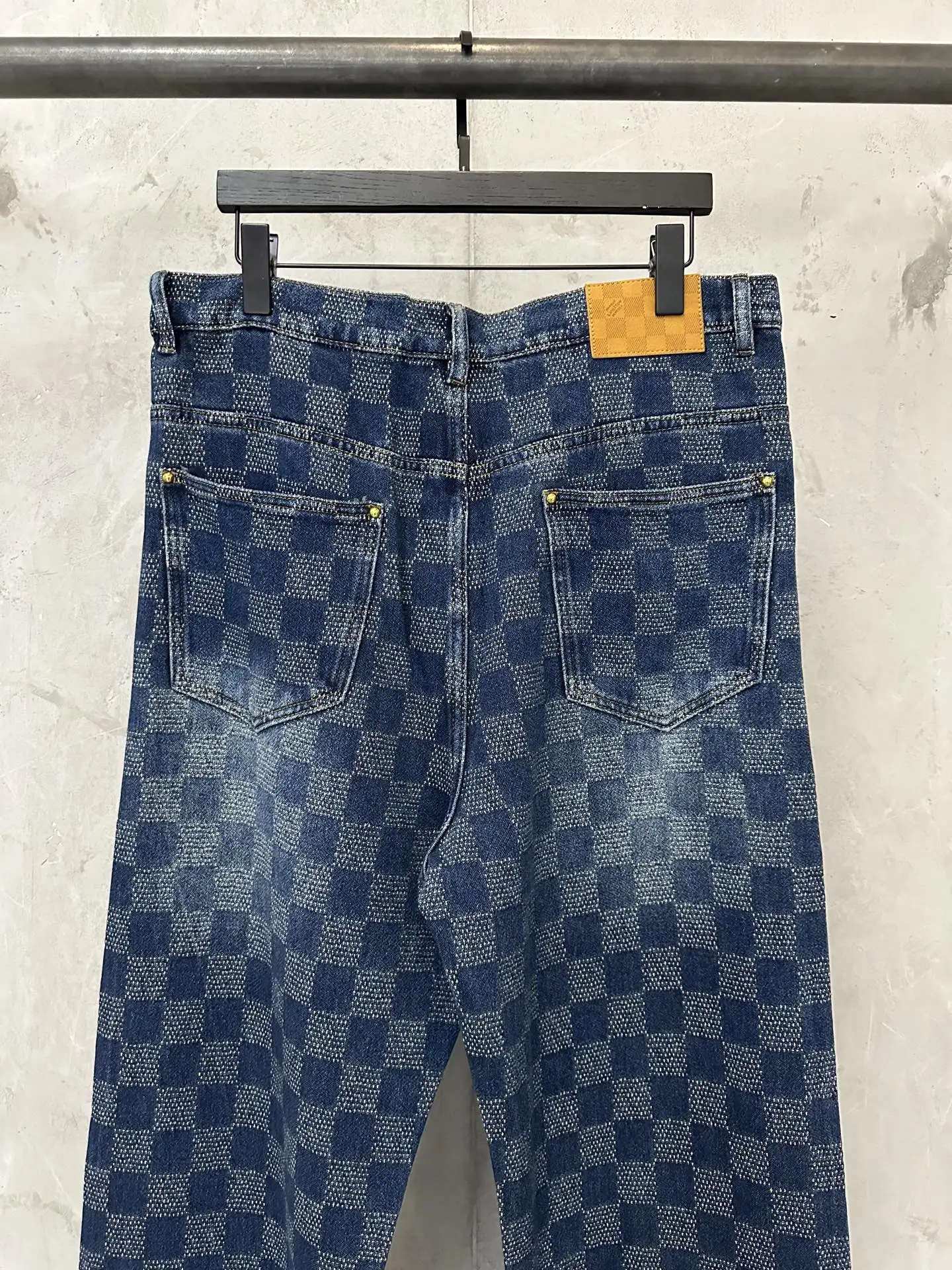 Damier Pattern Straight-Leg Skate Jeans D34011484 — view 5