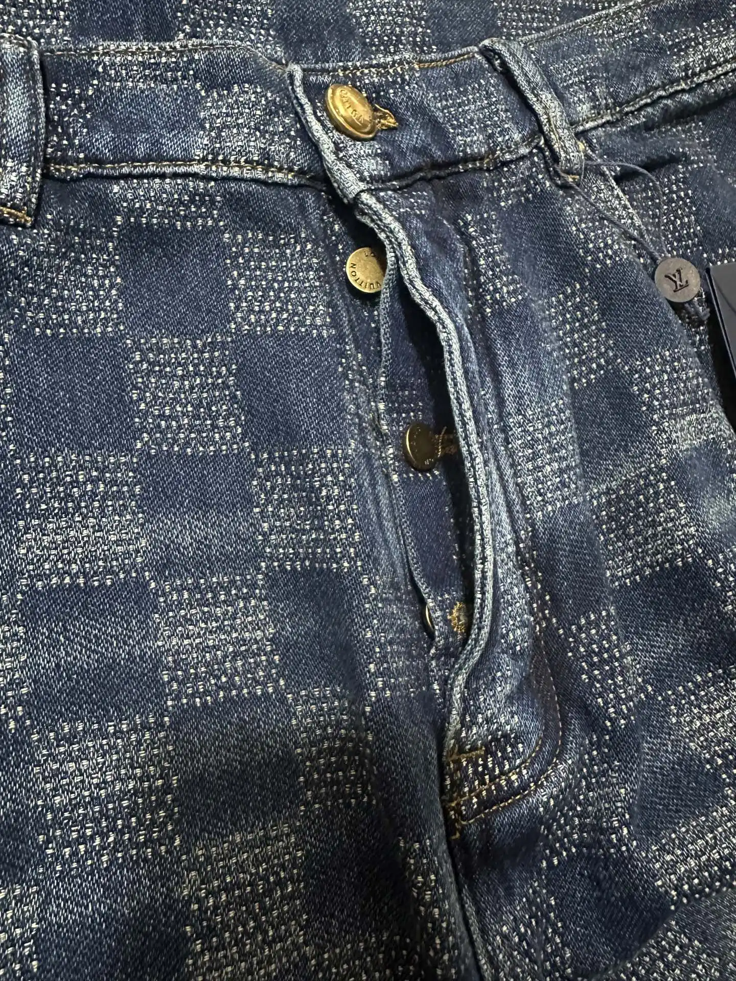 Damier Pattern Straight-Leg Skate Jeans D34011484 — view 7