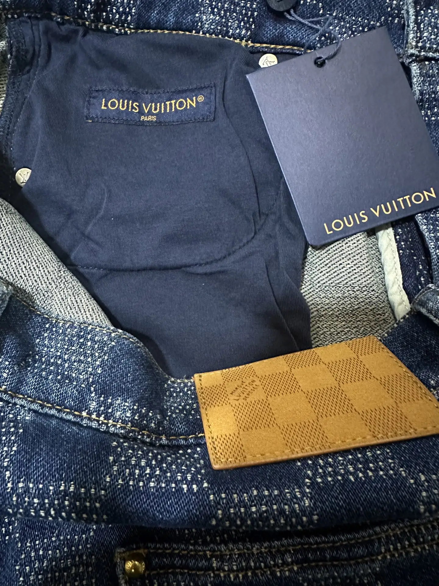 Damier Pattern Straight-Leg Skate Jeans D34011484 — view 8