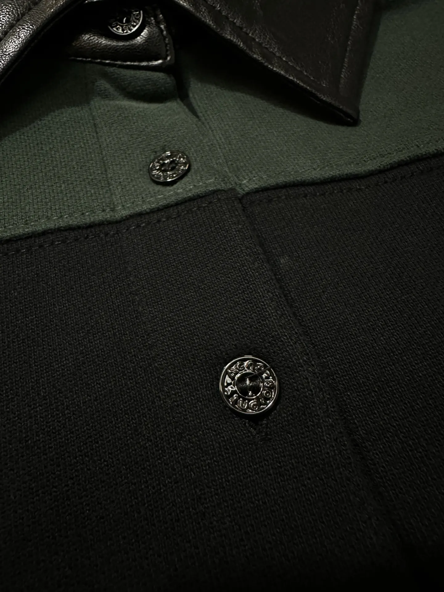 Striped Polo-Collar Sweatshirt with Leather Trim D35020504 — view 7