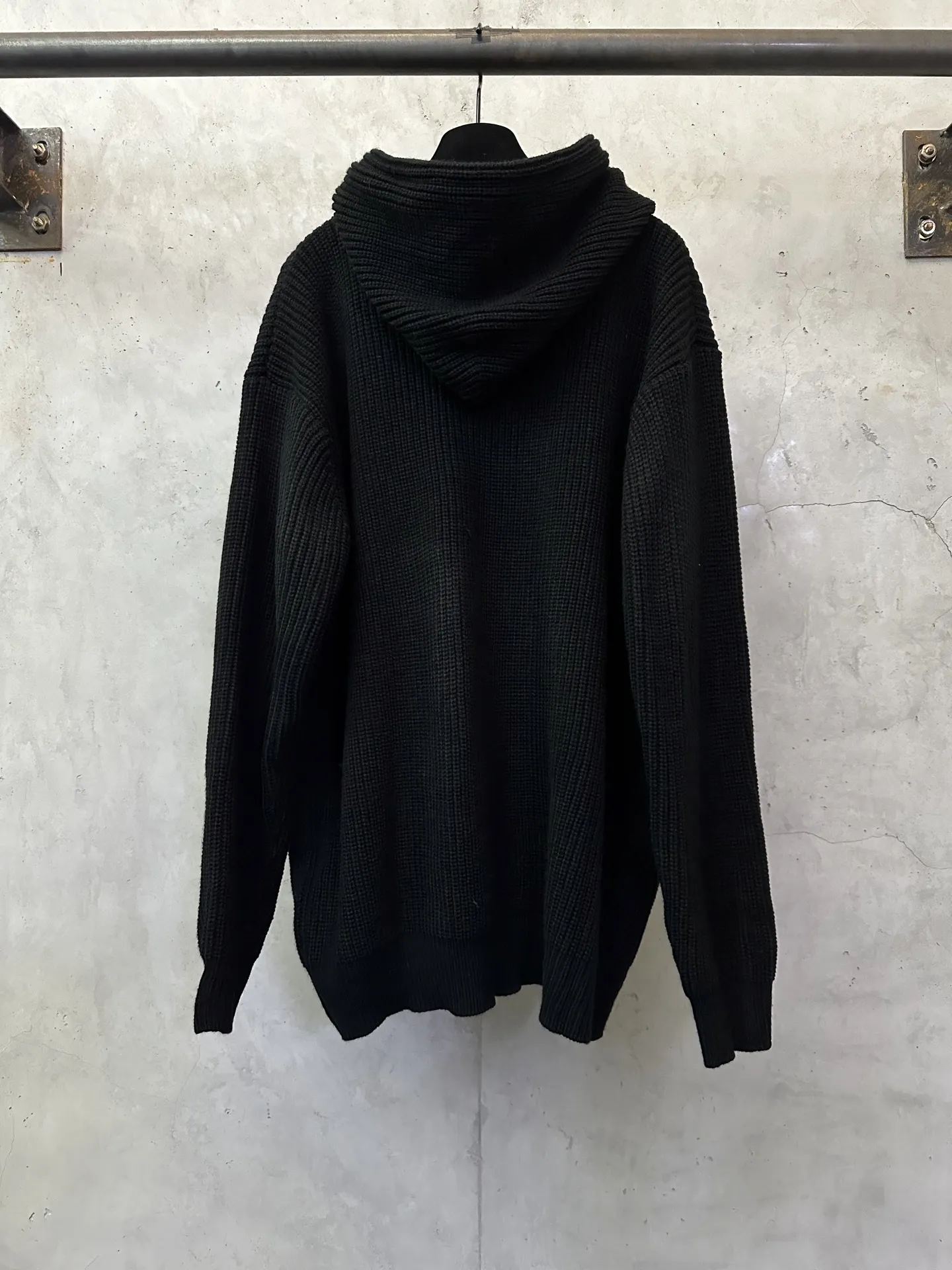 Triomphe Logo Ribbed Knit Zip-Up Hoodie D35022233 — view 2