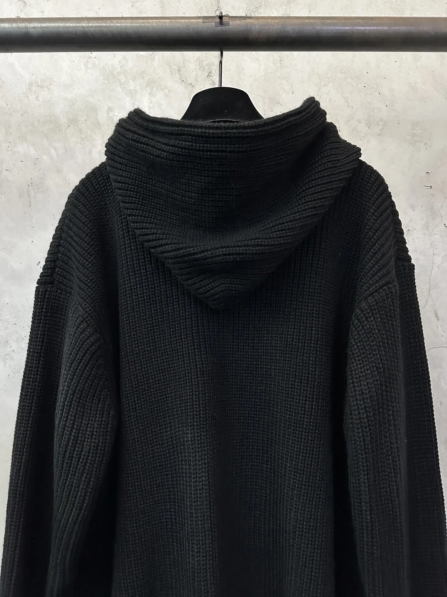 Triomphe Logo Ribbed Knit Zip-Up Hoodie D35022233 — view 5