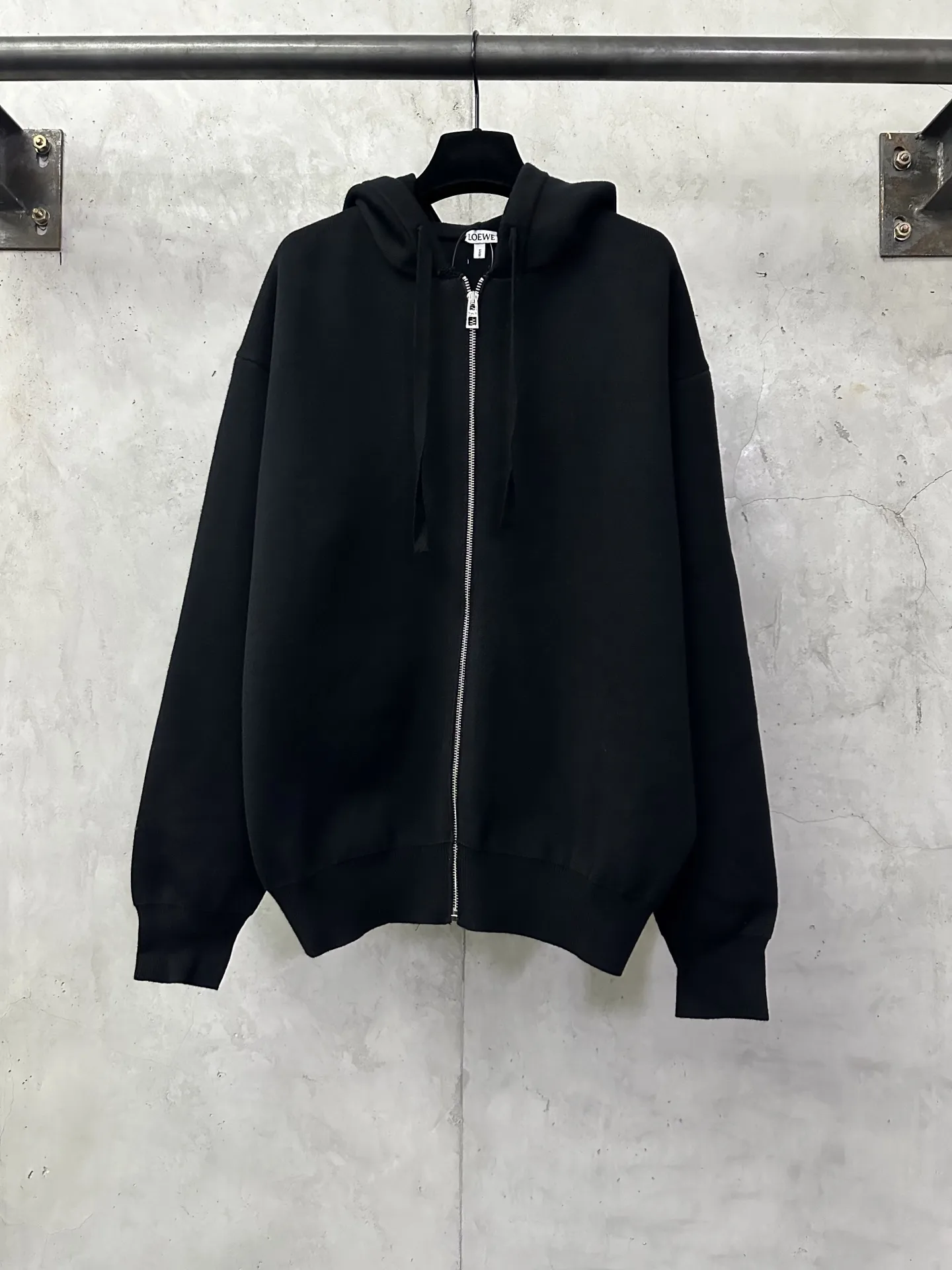 Logo-Embroidered Merino Wool Zip-Up Hoodie D35023088