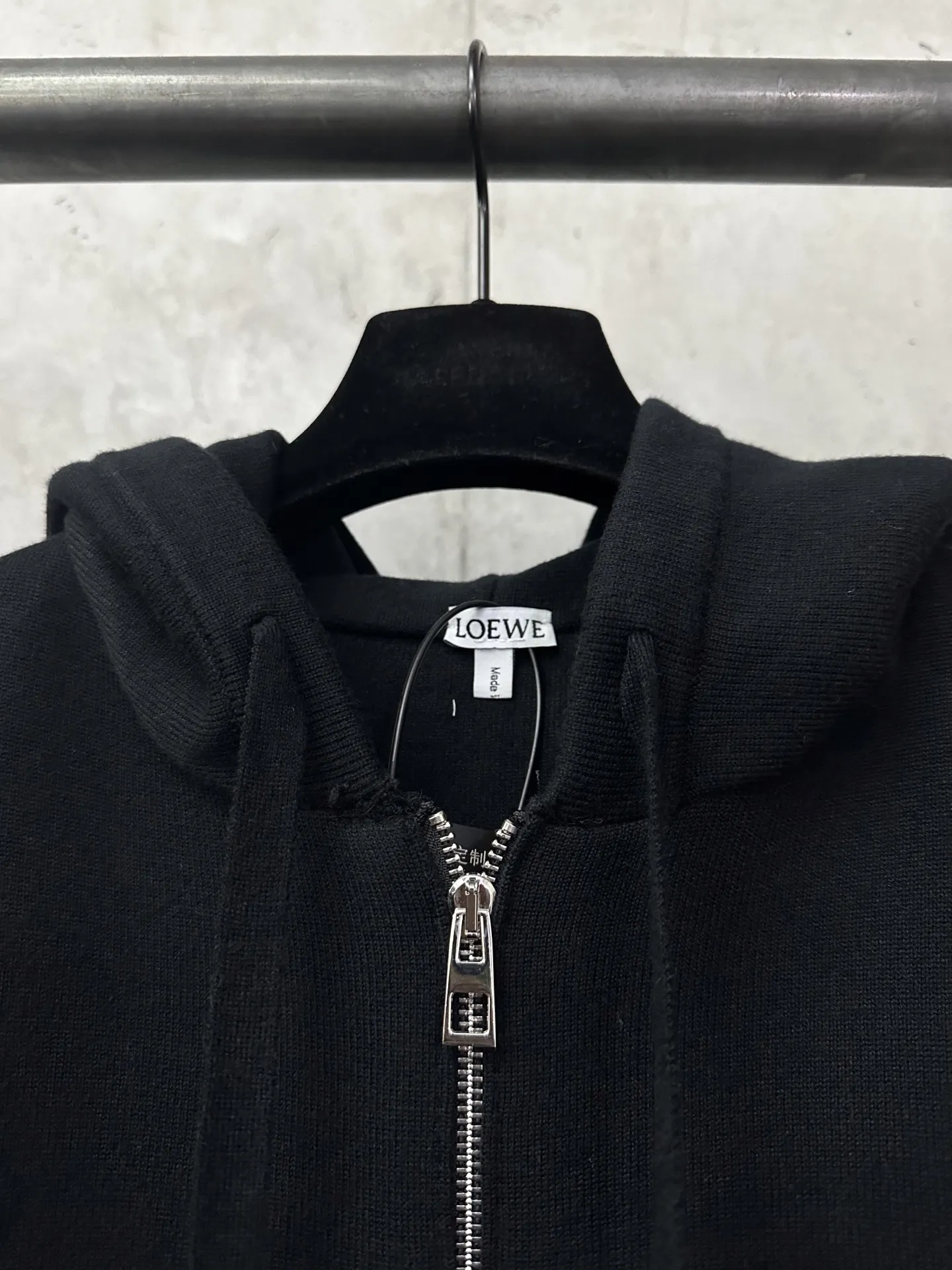 Logo-Embroidered Merino Wool Zip-Up Hoodie D35023088 — view 7