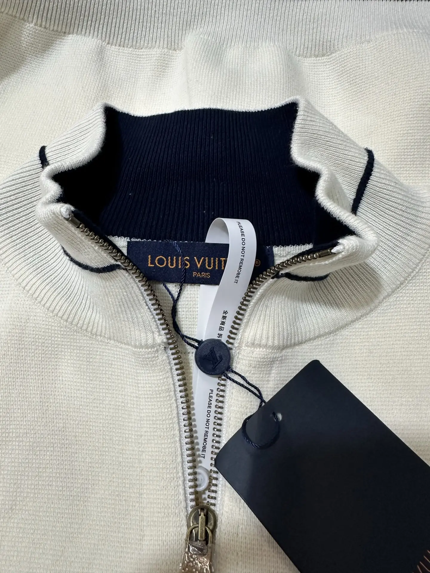 Logo Embroidered Hybrid Knit Zip-Up Cardigan D35023080 — view 6