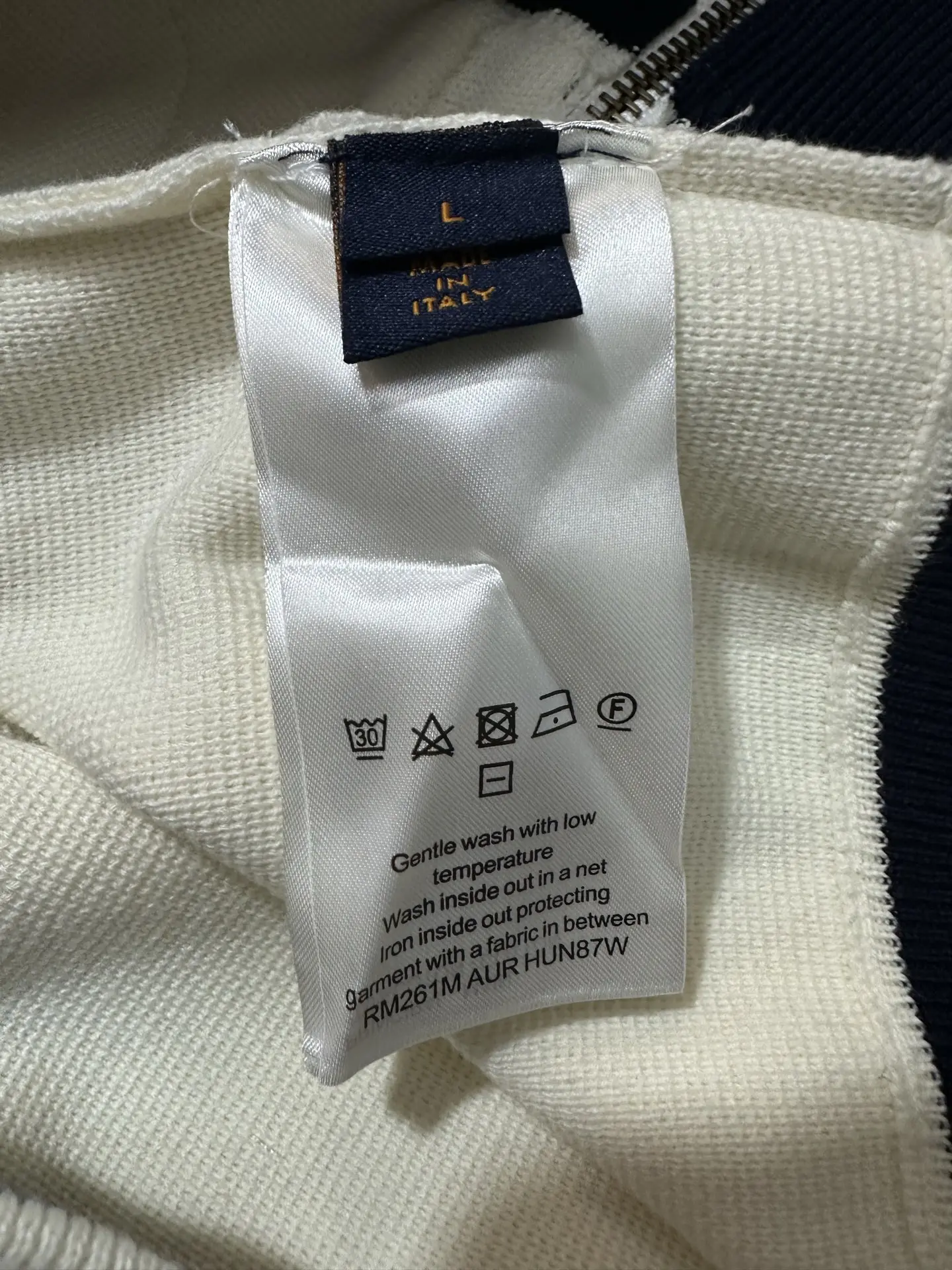 Logo Embroidered Hybrid Knit Zip-Up Cardigan D35023080 — view 11
