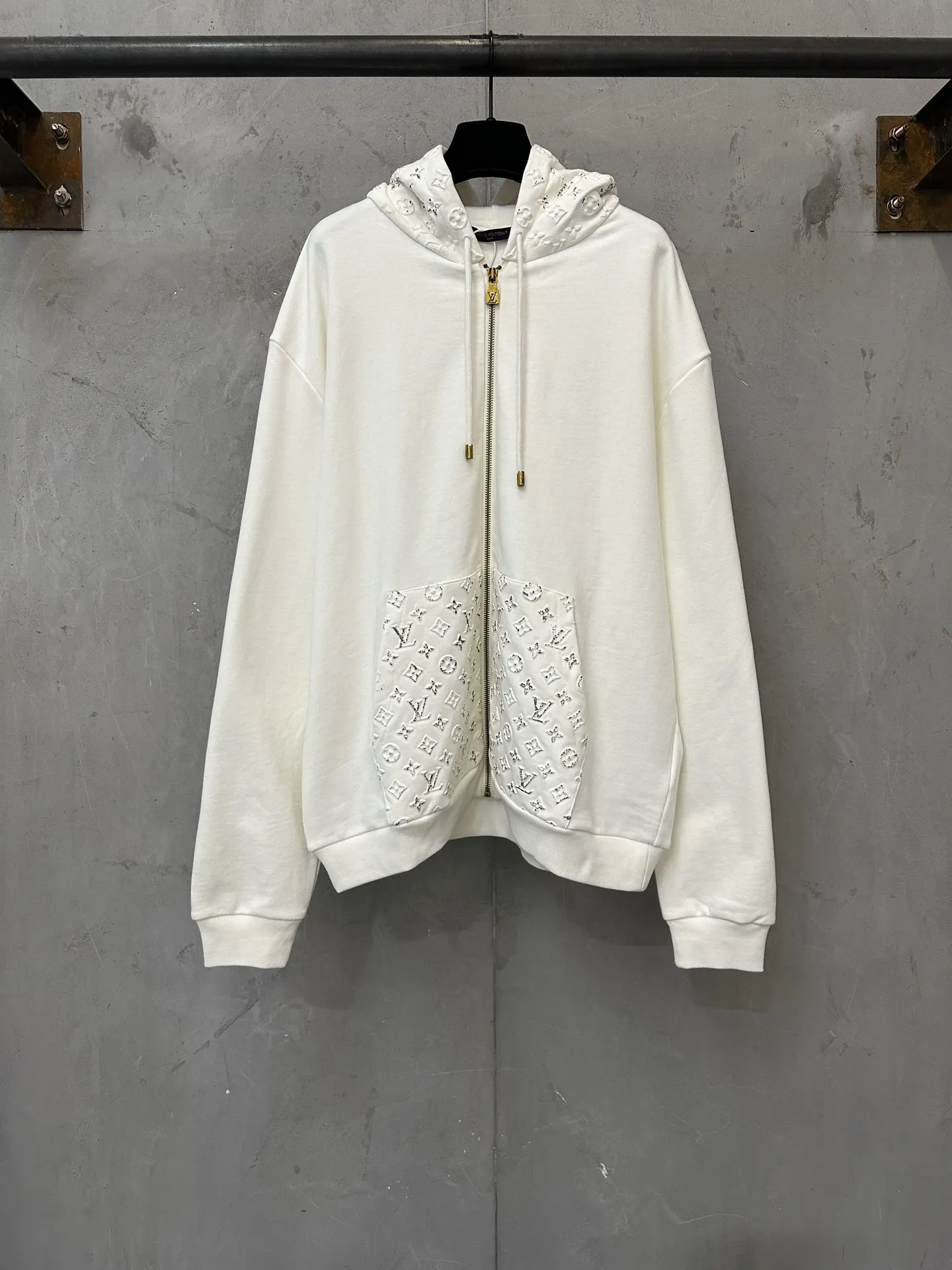 Monogram Embossed Zip-Up Hoodie D35020511