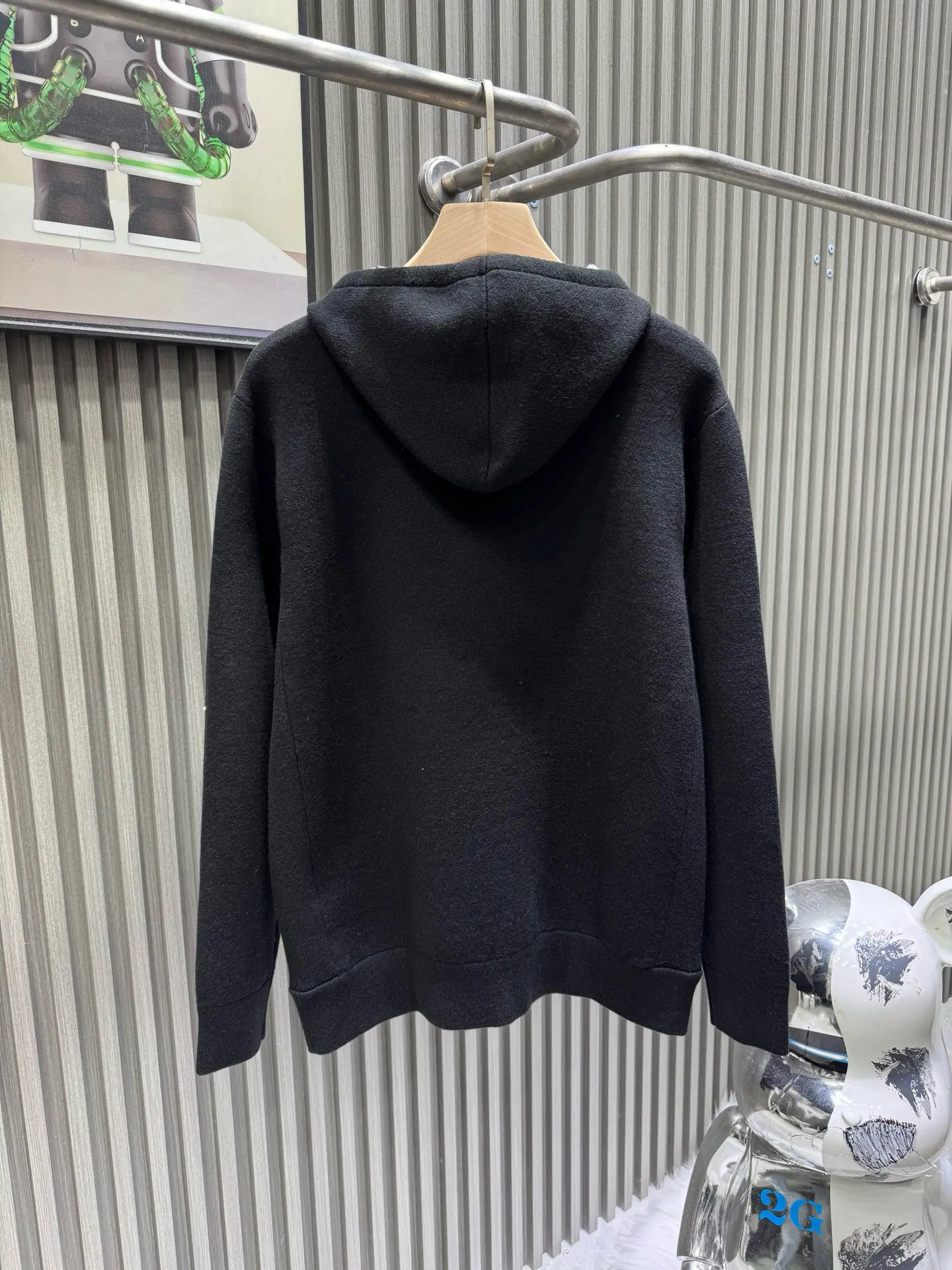 Logo-Jacquard Cashmere-Blend Half-Zip Hoodie D35514139 — view 2