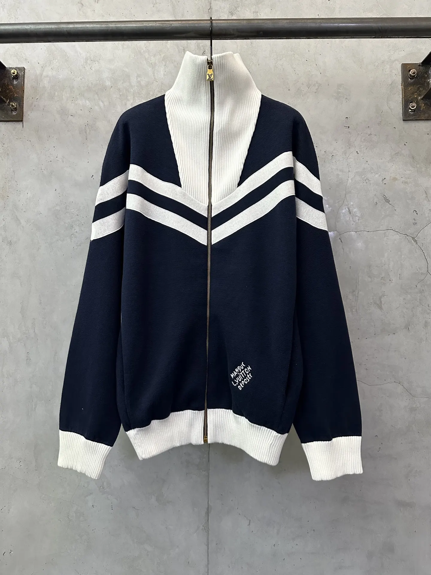 Nautical Knit Zip-Up Bomber Jacket D36023724