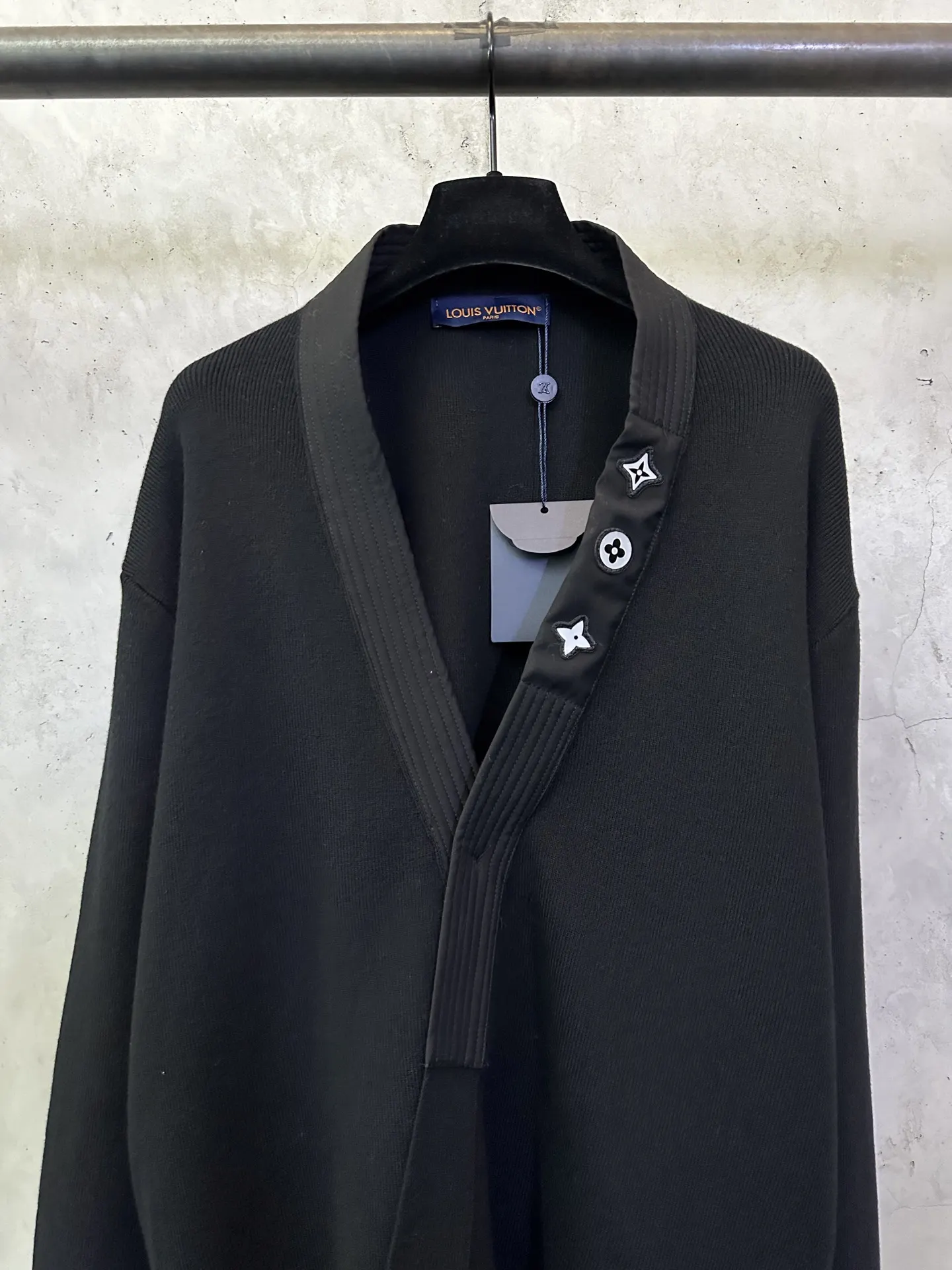 Monogram Motif Cashmere-Blend V-Neck Cardigan D36015333 — view 3